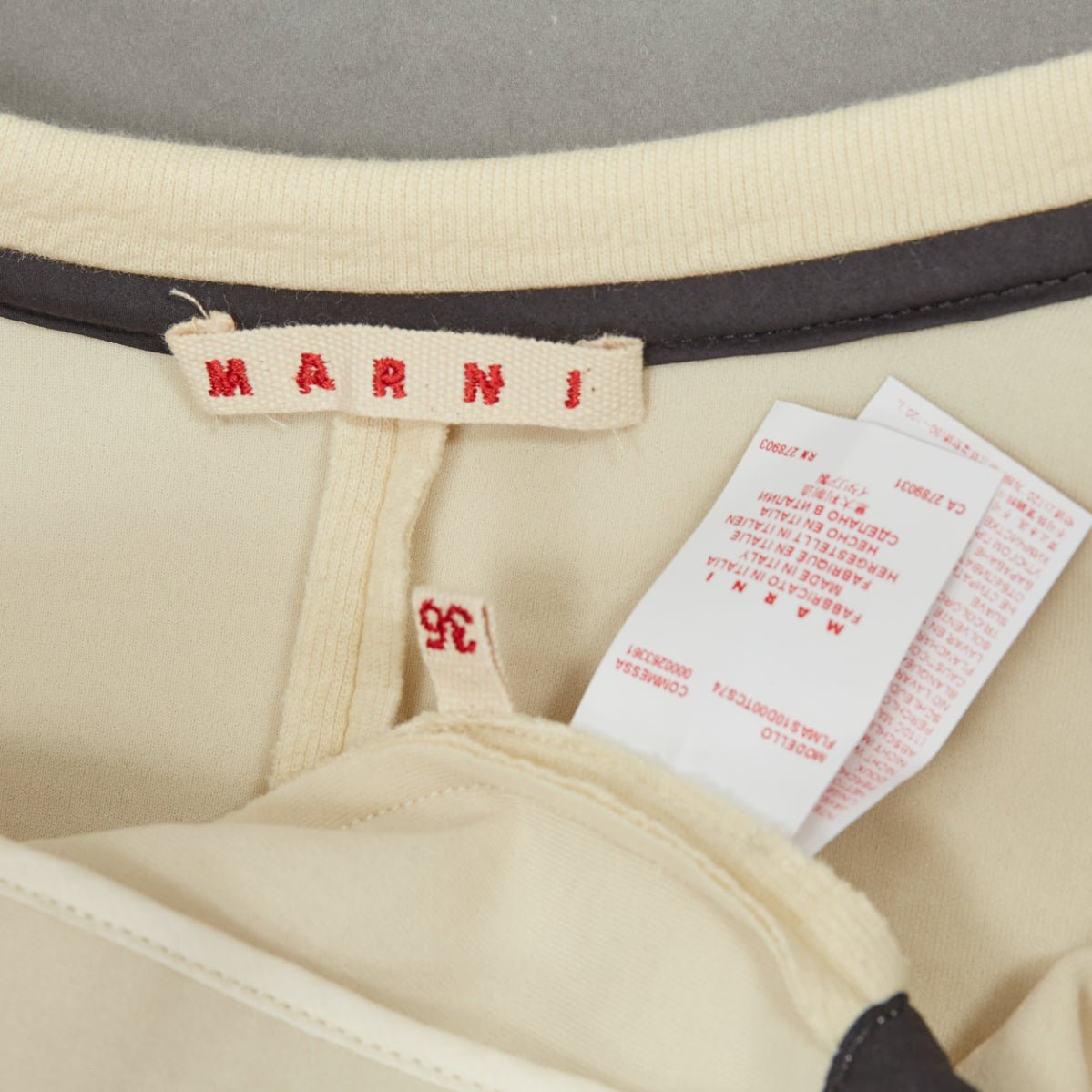 Marni Cream Cropped Bomber Jacket - Image 11