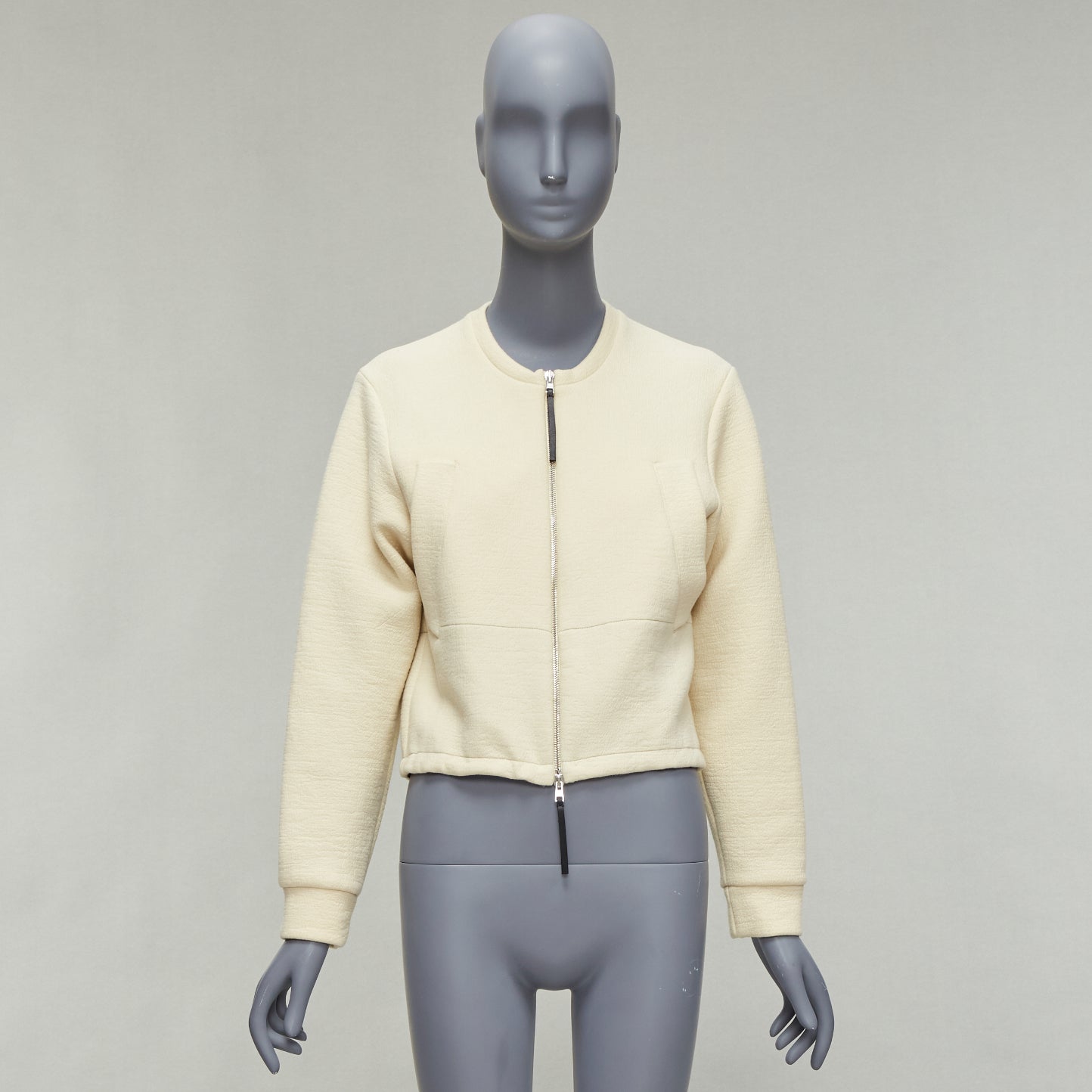 Marni Cream Cropped Bomber Jacket - Image 12