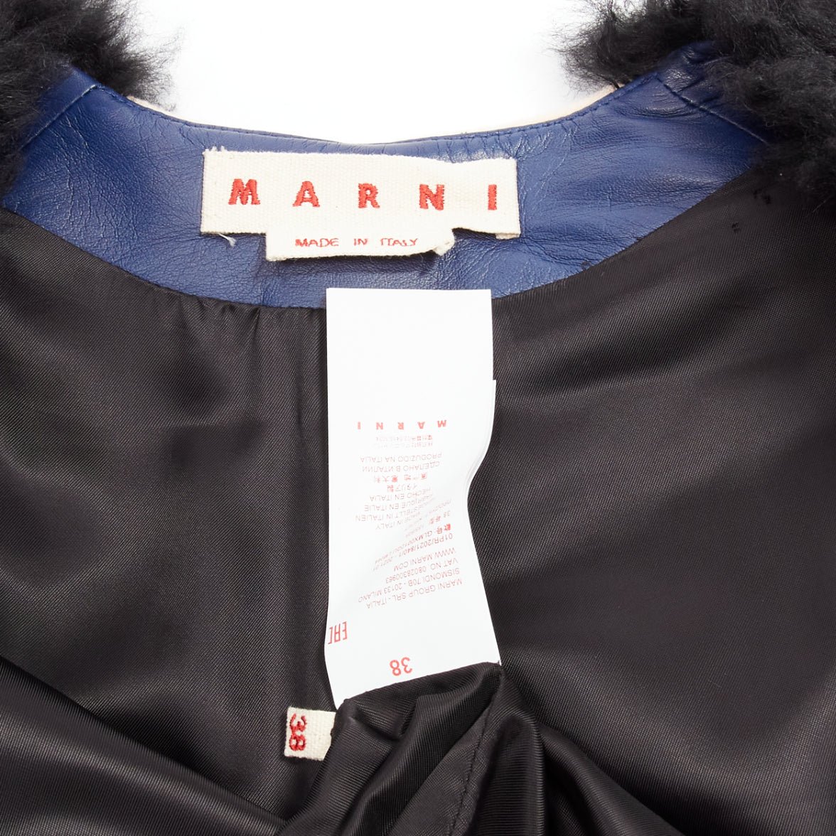 Marni Black Shearling Belted Coat - Image 10