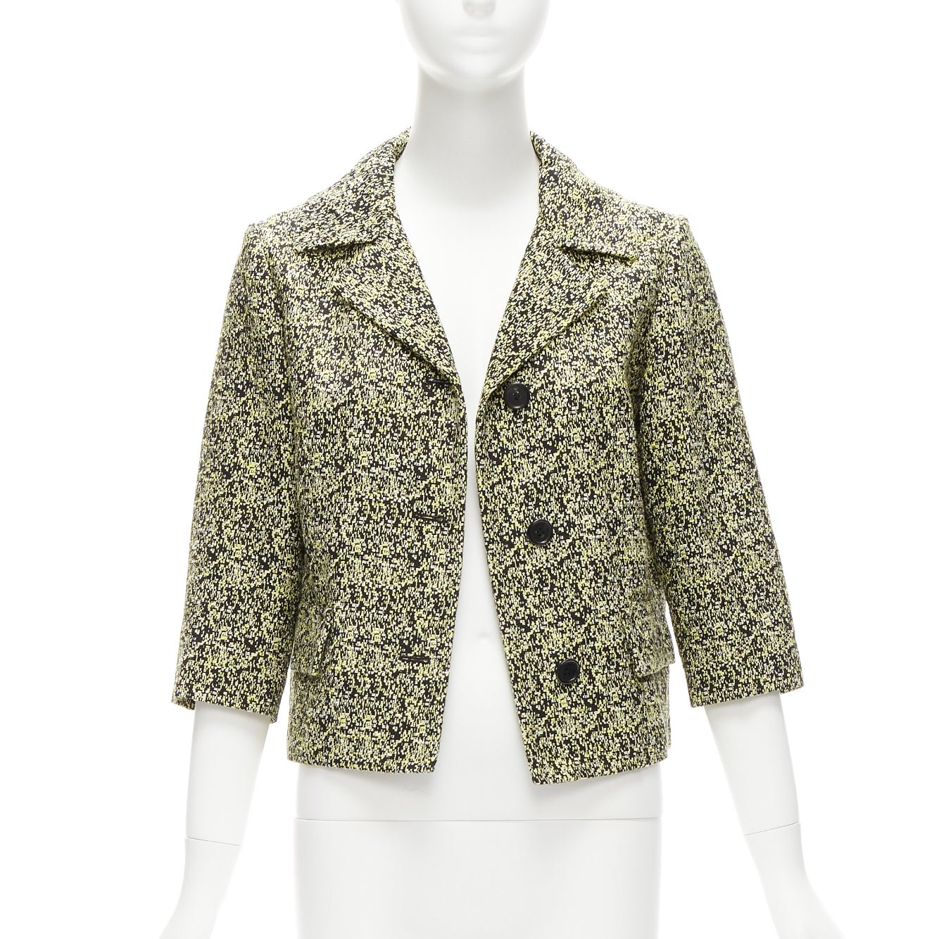 Marni Yellow Jacquard Cropped Jacket
