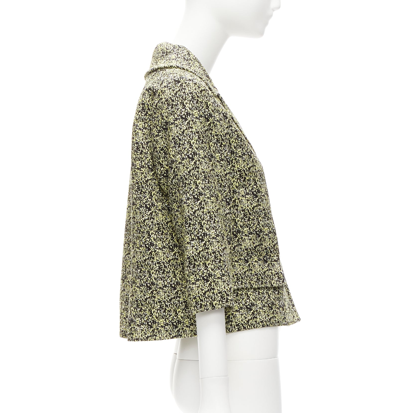 Marni Yellow Jacquard Cropped Jacket - Side view