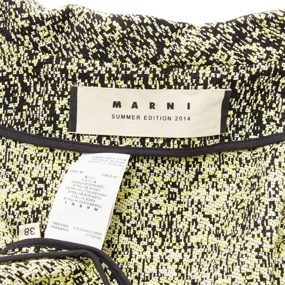 Marni Yellow Jacquard Cropped Jacket - Image 11