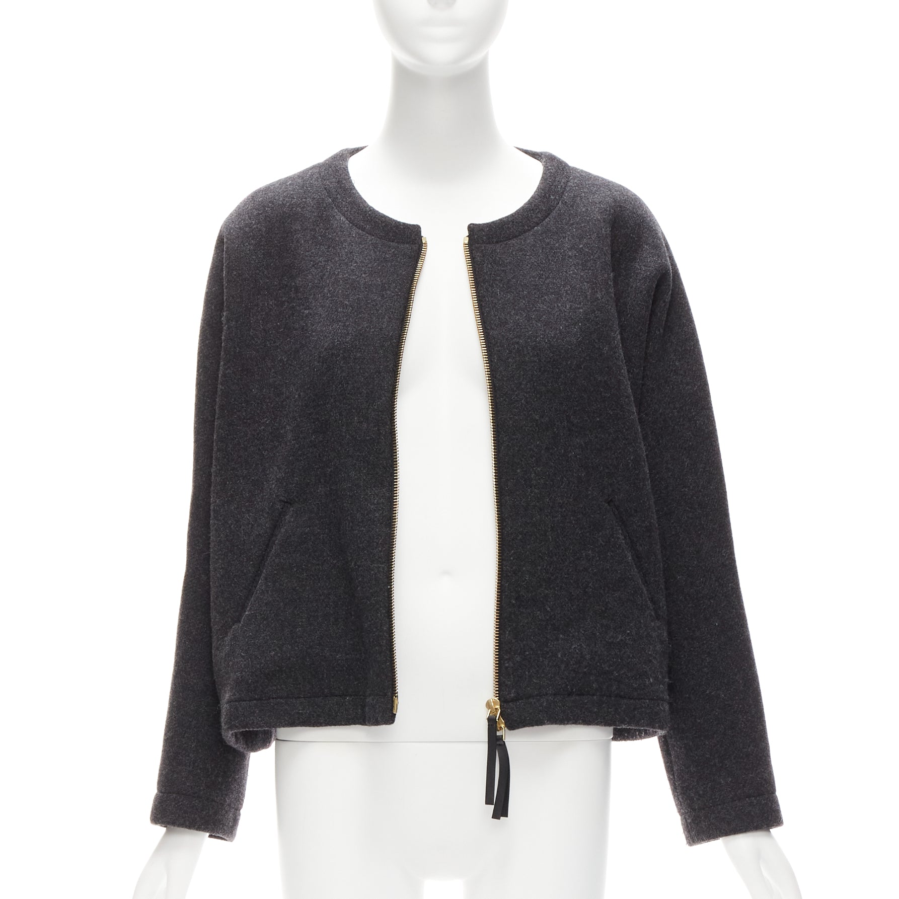 Marni Grey Leather Trapeze Jacket - 4