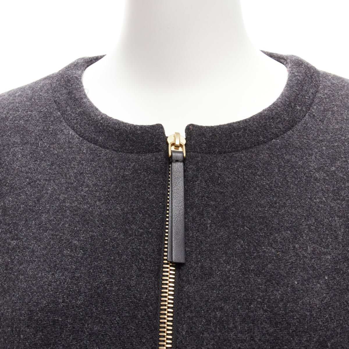 Marni Grey Leather Trapeze Jacket - Detail 2