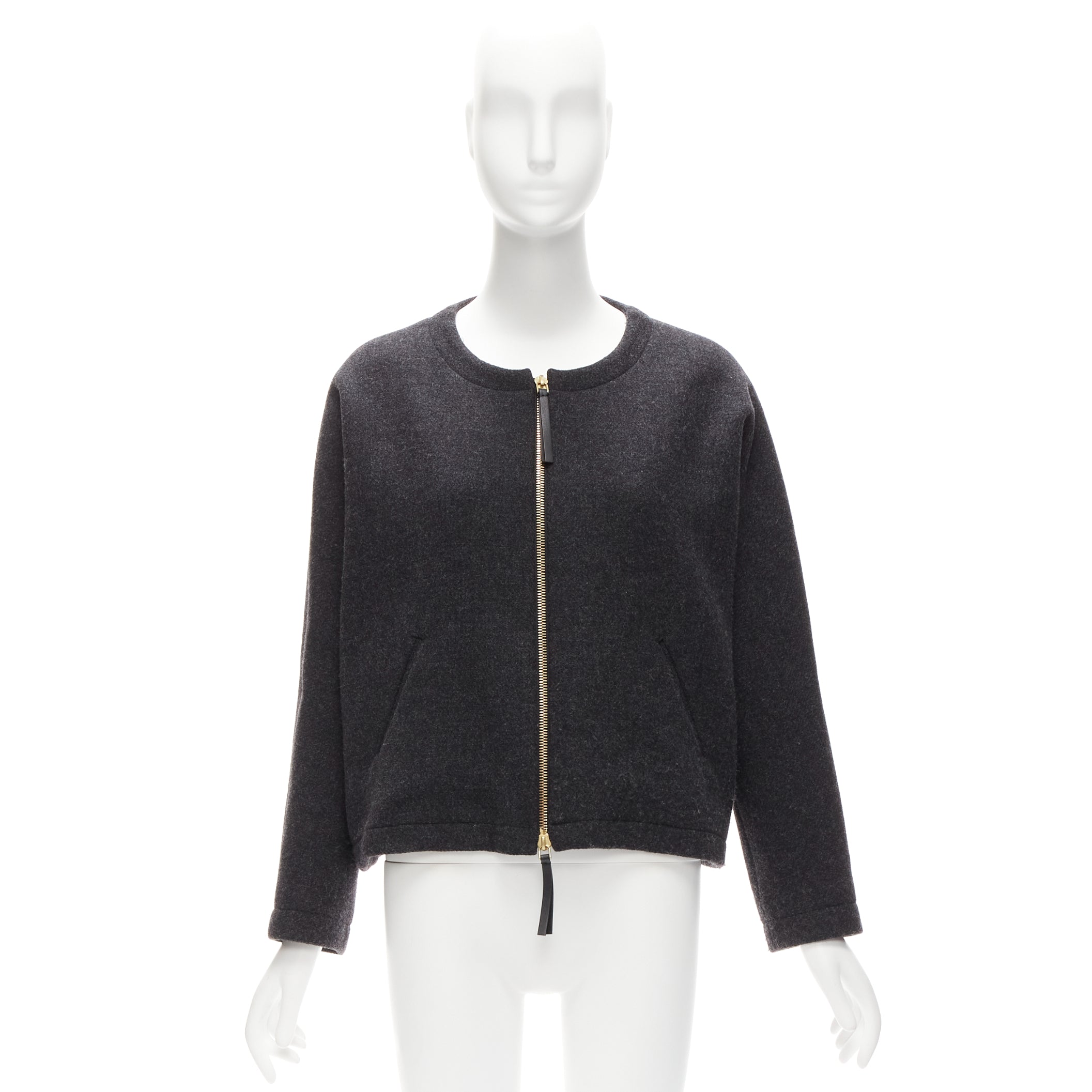 Marni Grey Leather Trapeze Jacket - Image 12