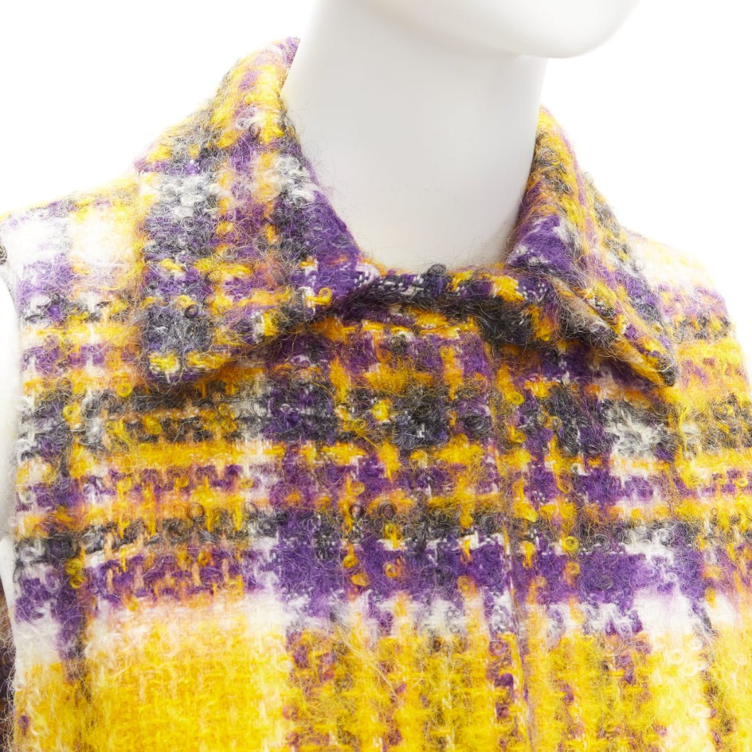 Marni Yellow Plaid Sleeveless Coat - Detail 2
