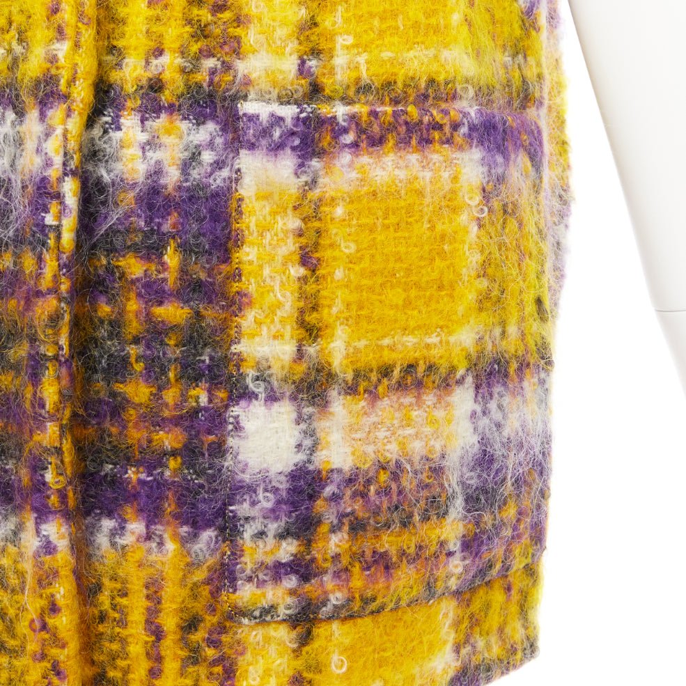 Marni Yellow Plaid Sleeveless Coat - Image 10