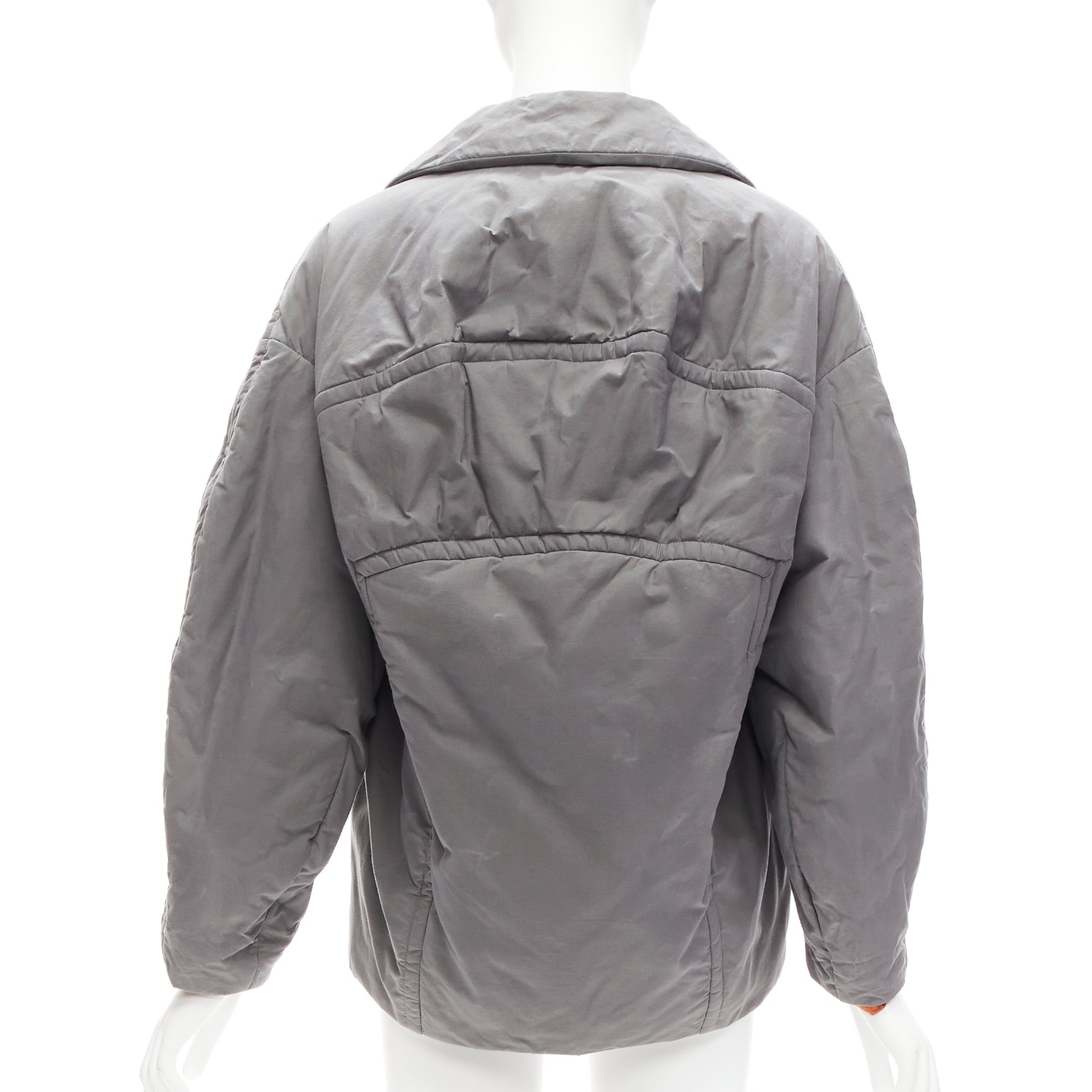 Marni Grey Padded Cocoon Jacket - Back view