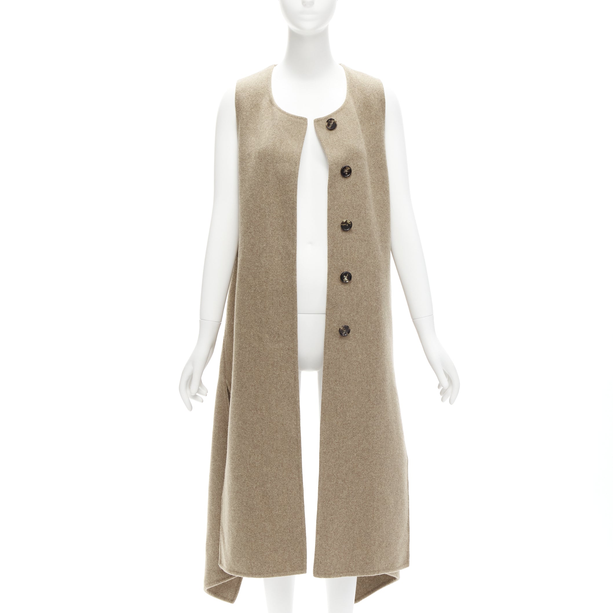 Marni Taupe High-Low Vest Coat - Back view