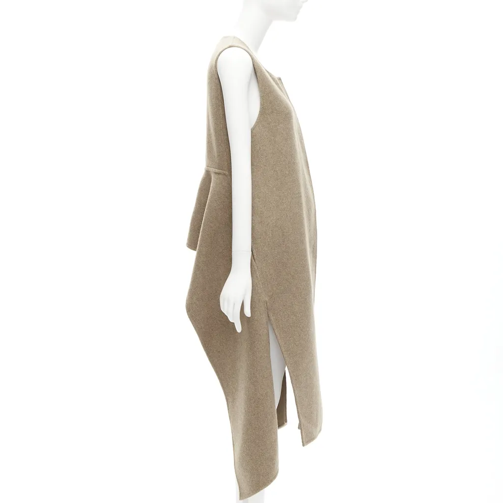 Marni Taupe High-Low Vest Coat Brown Wool Never worn - Box View