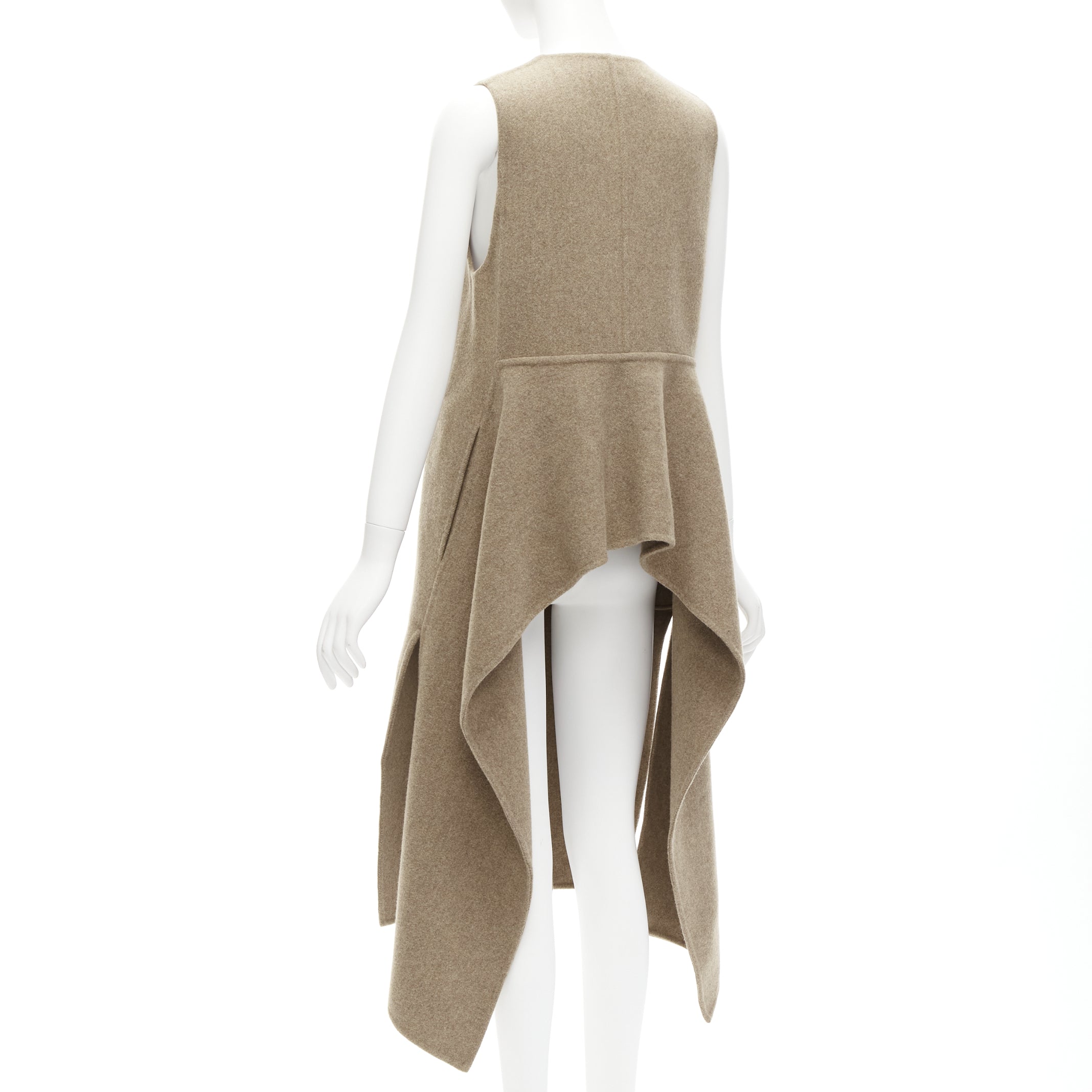 Marni Taupe High-Low Vest Coat - Detail 1