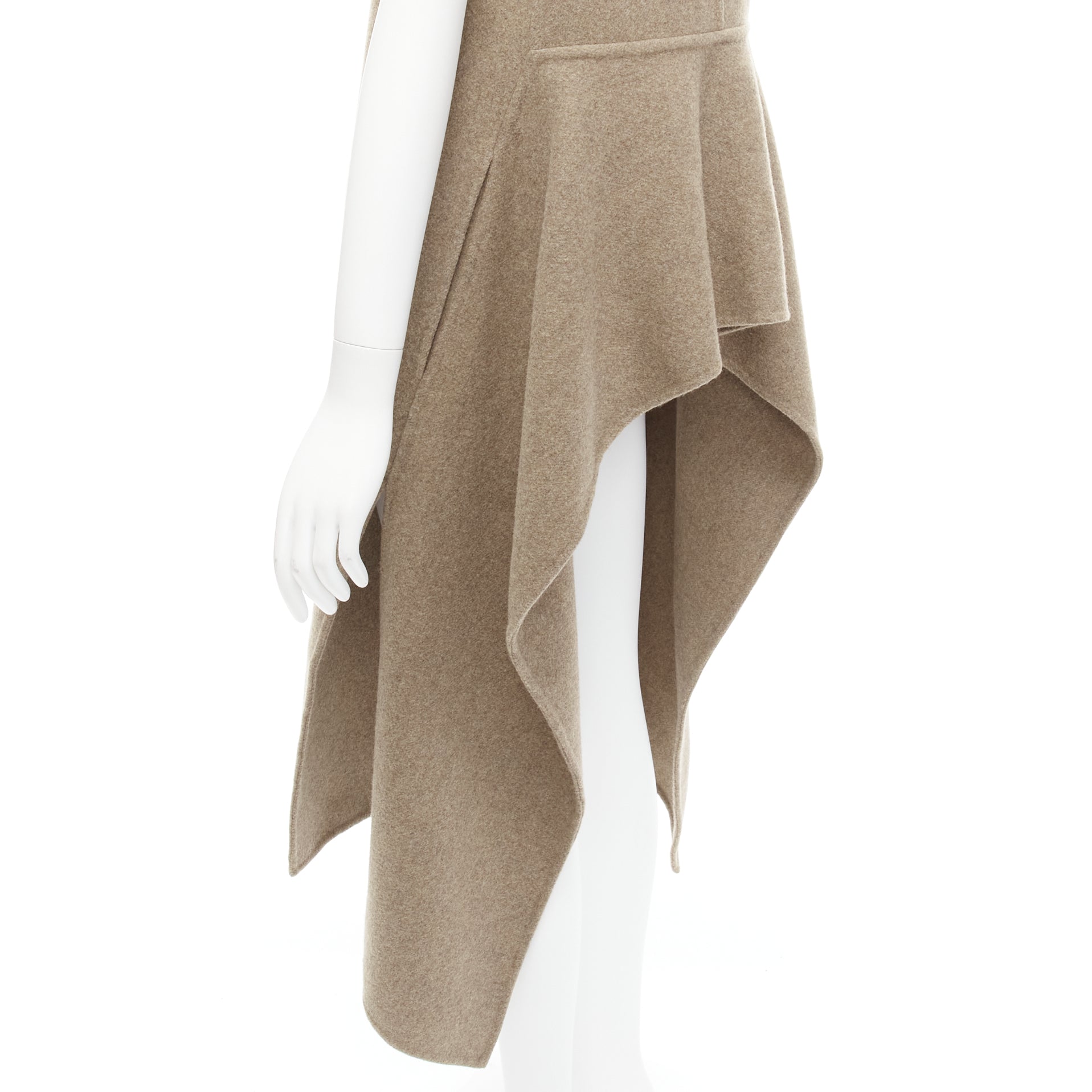 Marni Taupe High-Low Vest Coat - Image 10