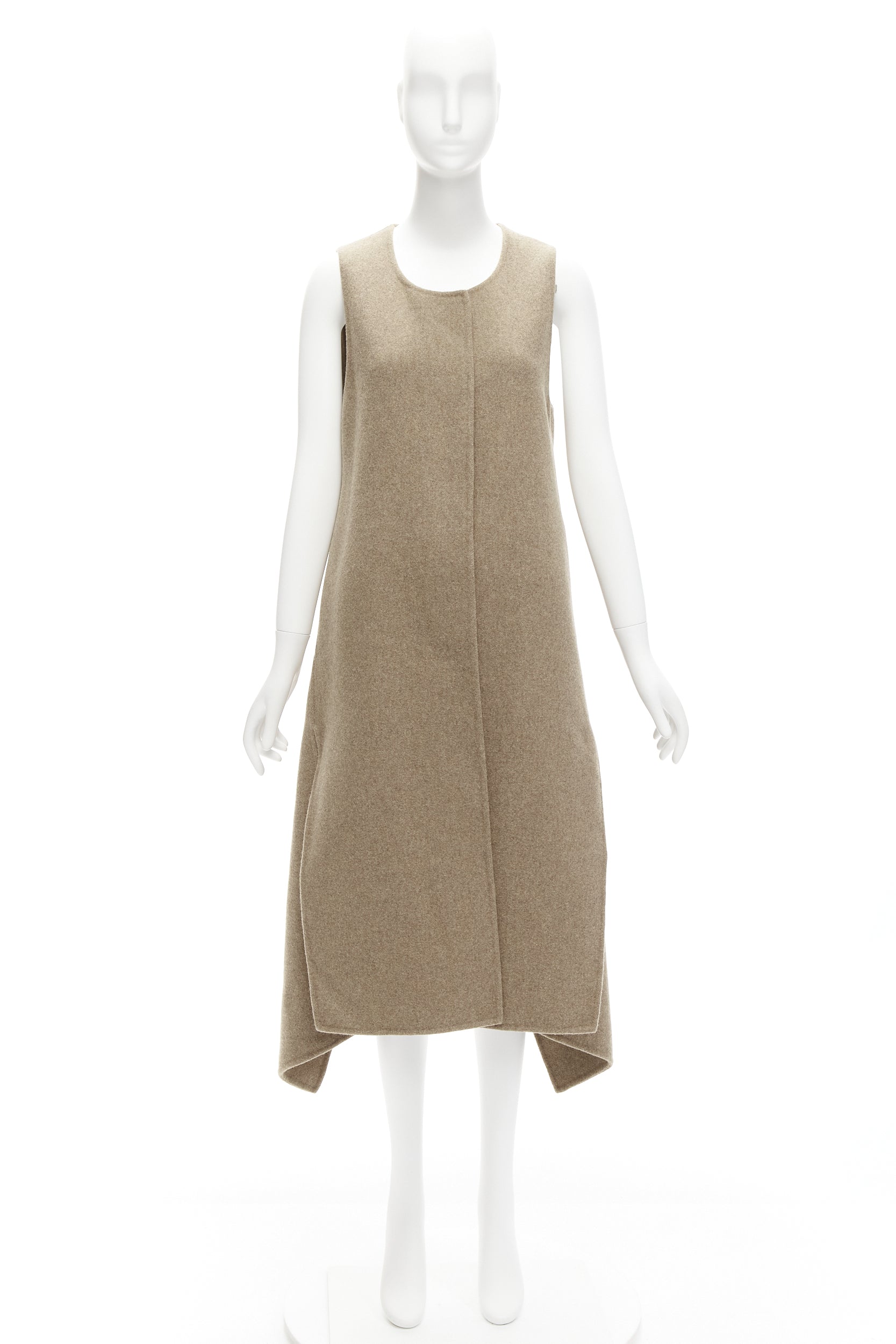Marni Taupe High-Low Vest Coat - Image 12