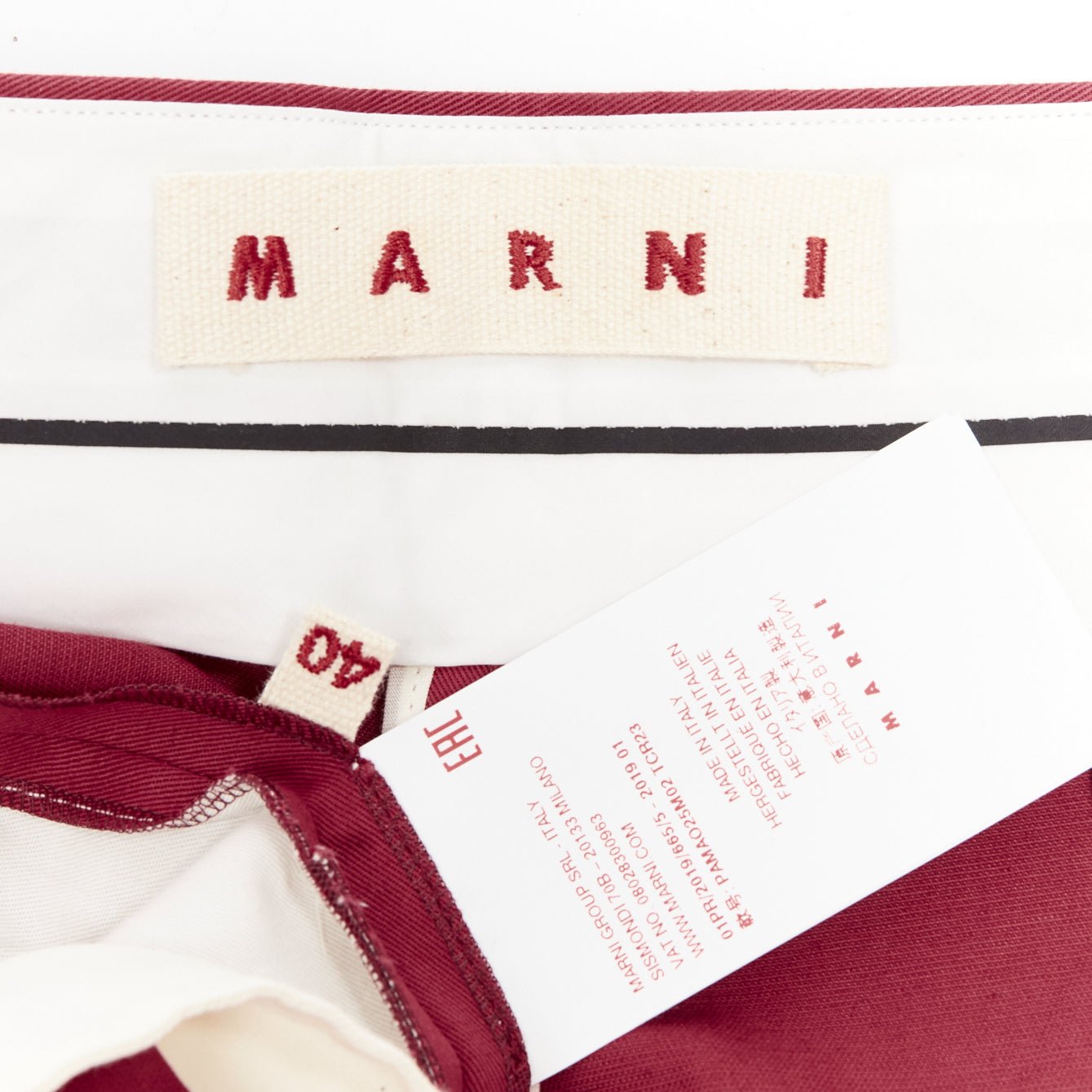 Marni Red Cropped Pants - Image 10