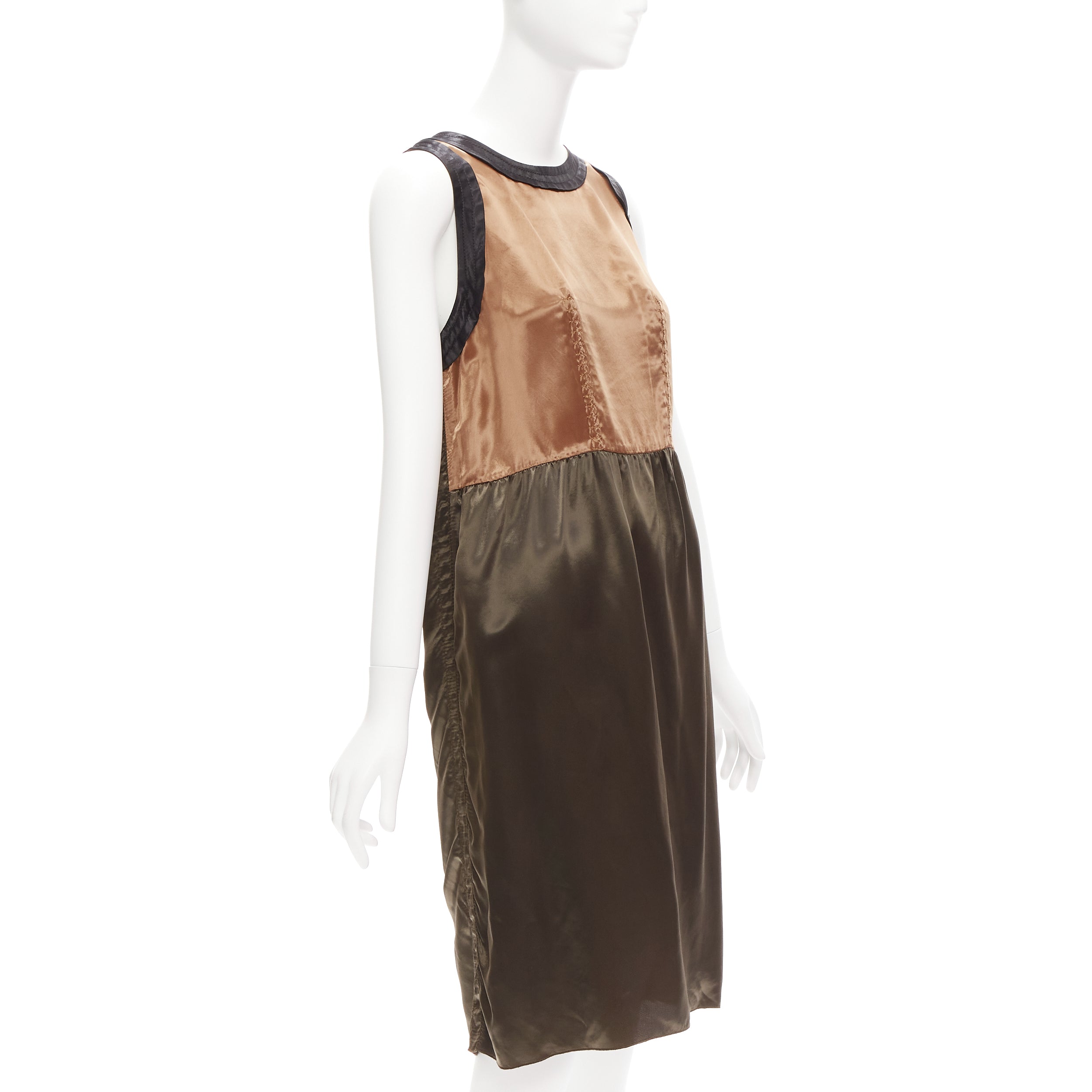 Marni Satin Colorblock Dress - Image 6
