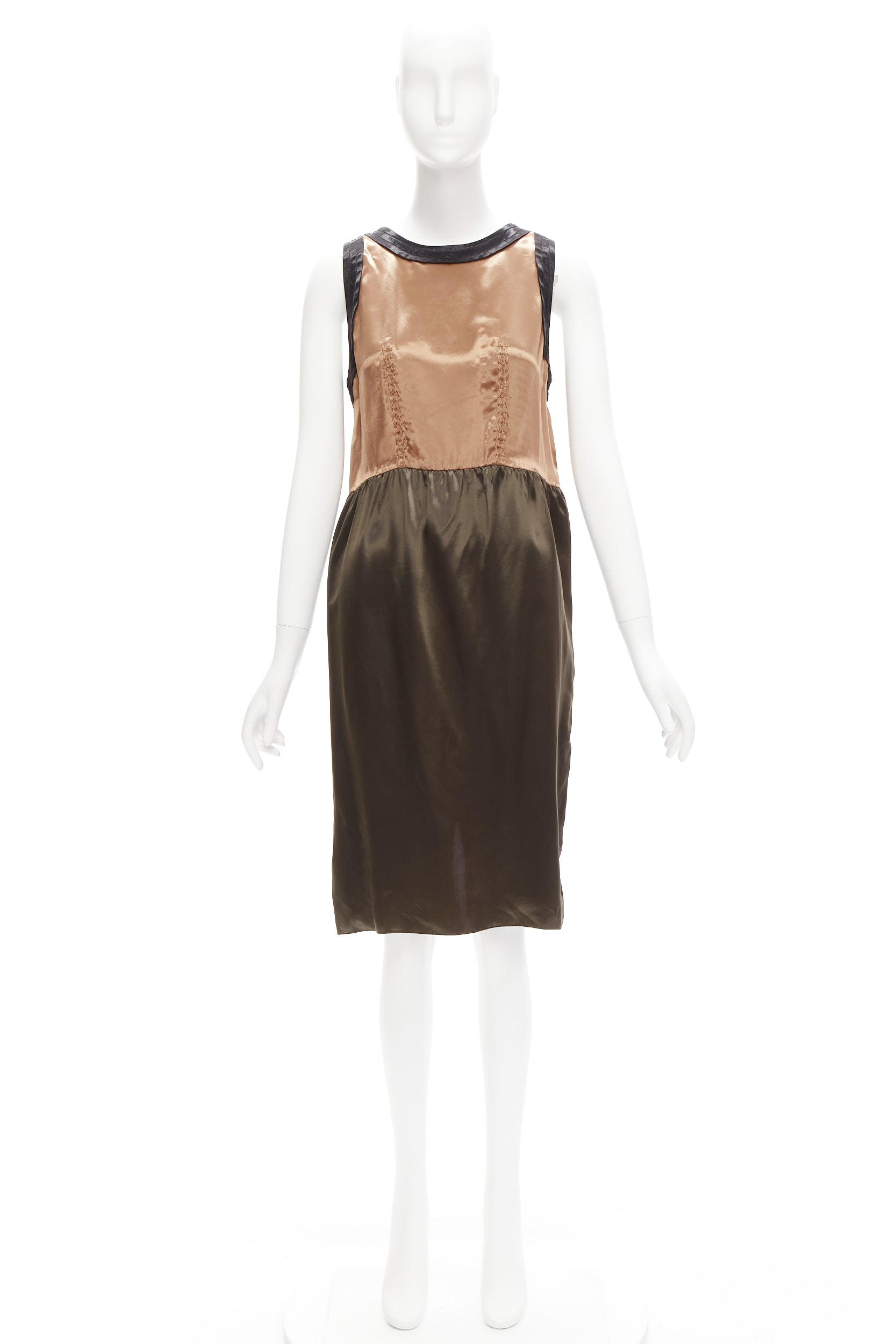 Marni Satin Colorblock Dress - Image 11
