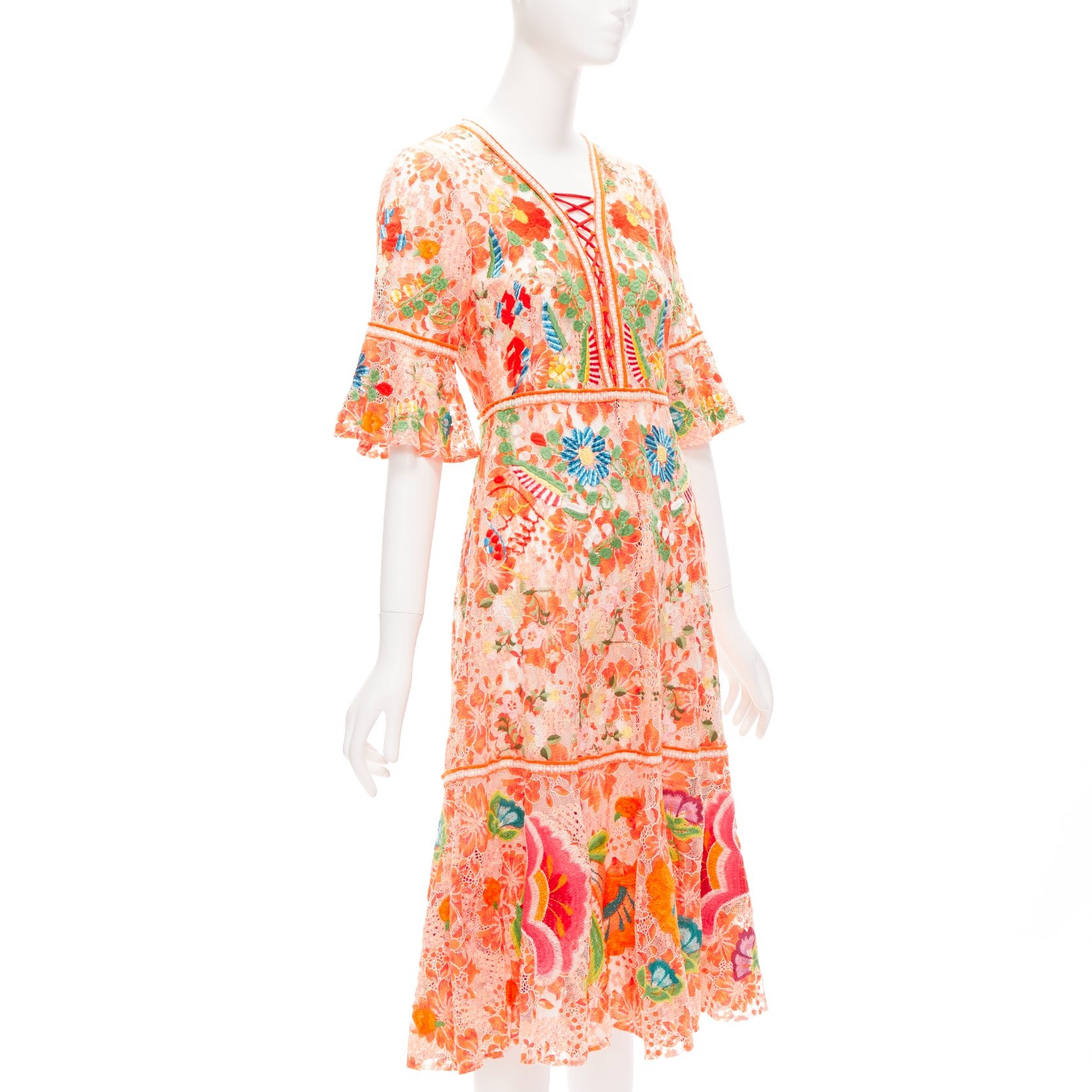 Vivienne Tam Floral Lace Midi Dress - Image 6