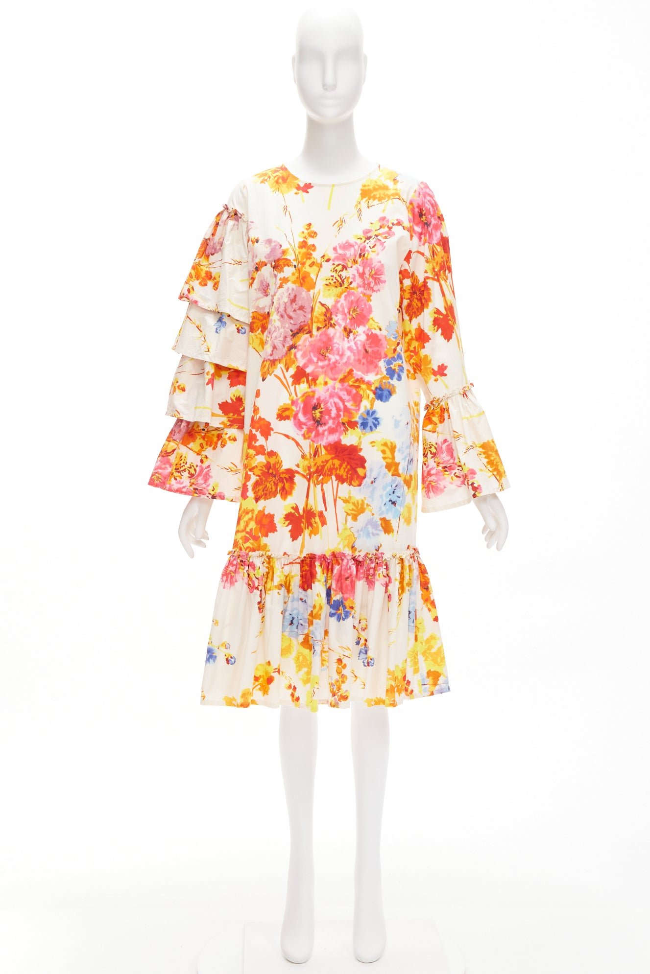 Dries Van Noten Floral Ruffle Dress - Image 11