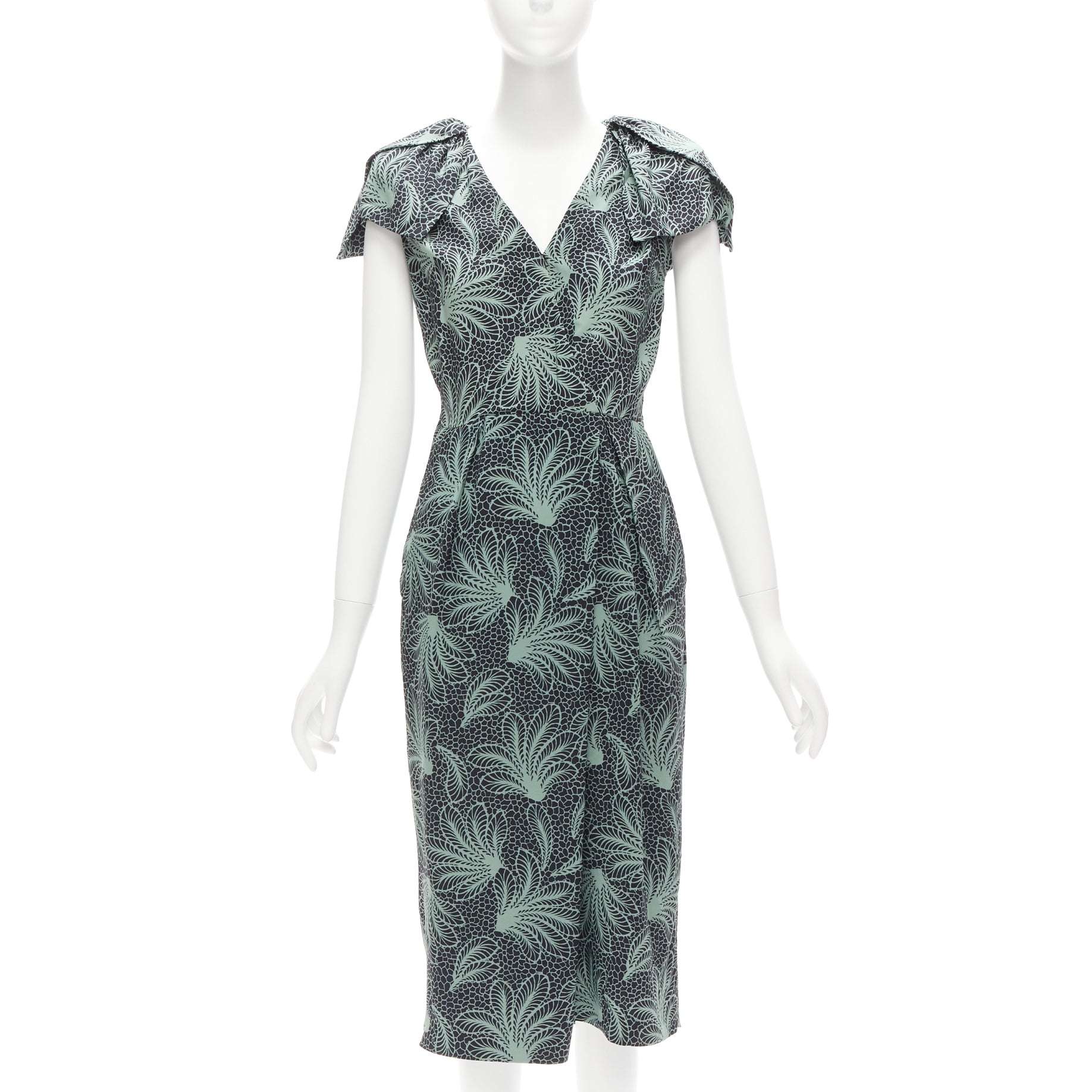 Dries Van Noten Leaf Print Midi Dress