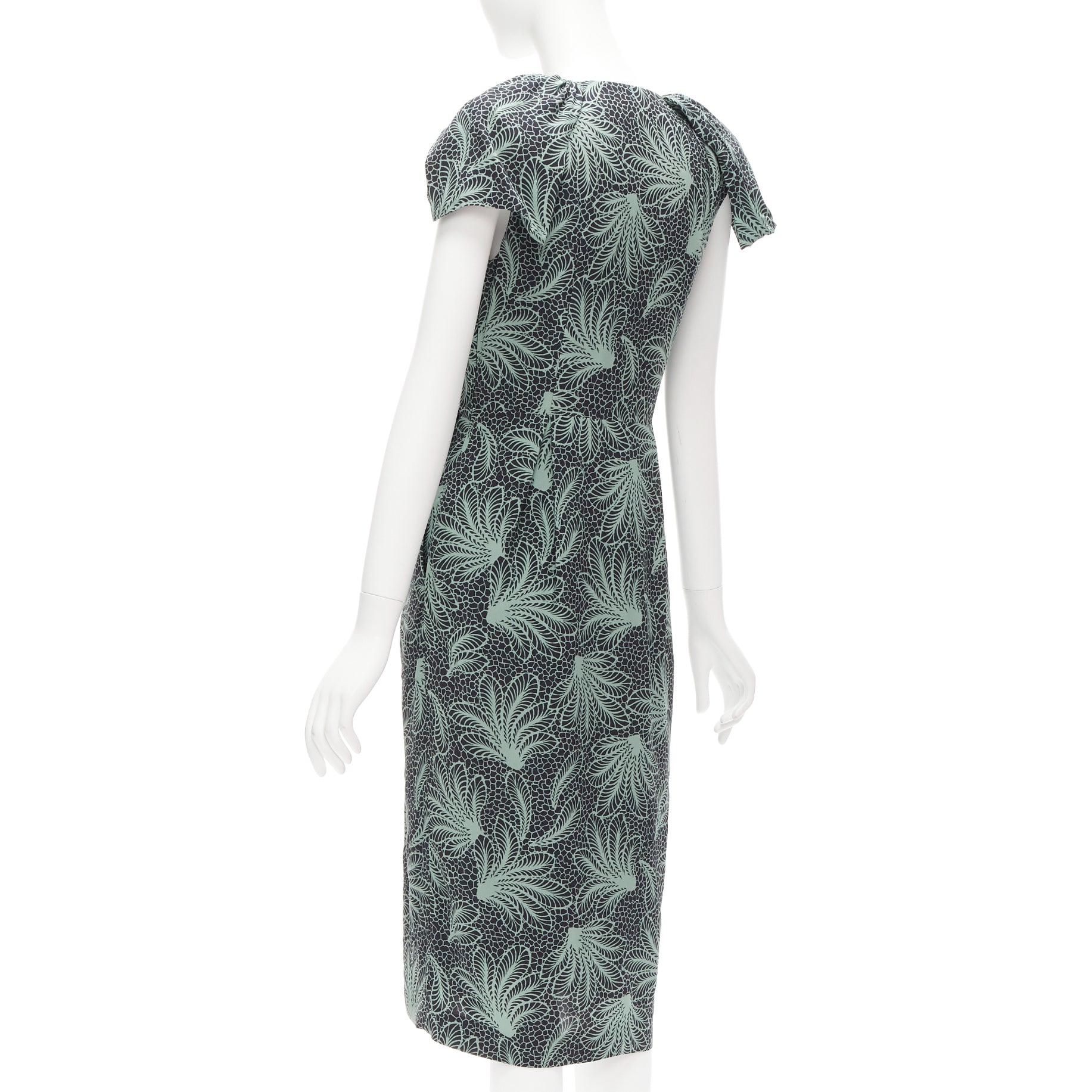 Dries Van Noten Leaf Print Midi Dress - Detail 1