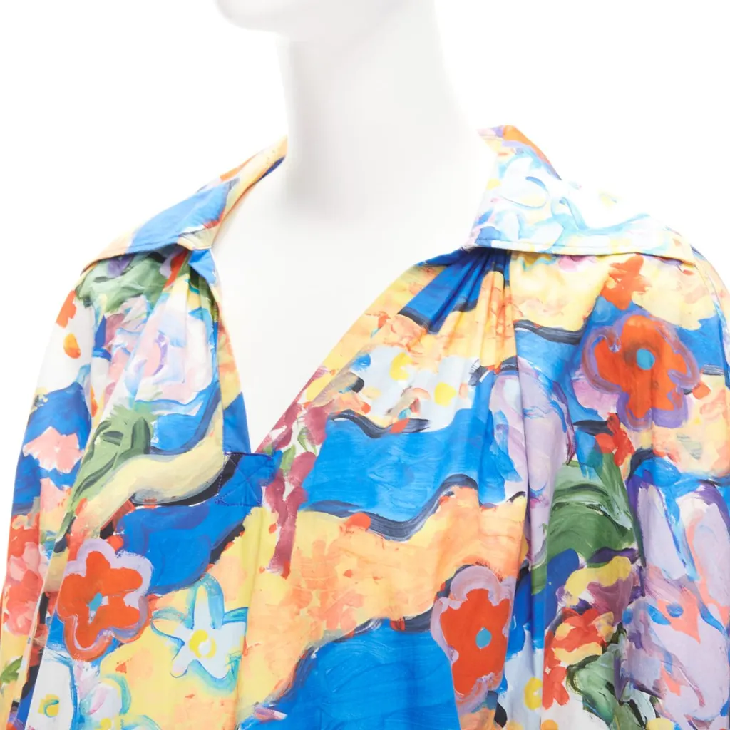 Marni Floral Batwing Dress MultiColor Cotton Never worn - Back View