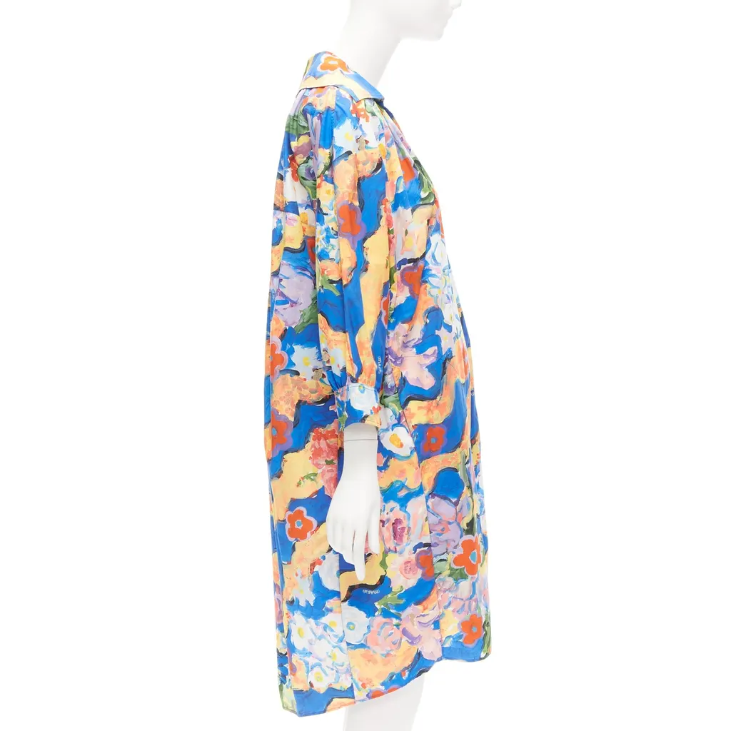 Marni Floral Batwing Dress MultiColor Cotton Never worn - Model View
