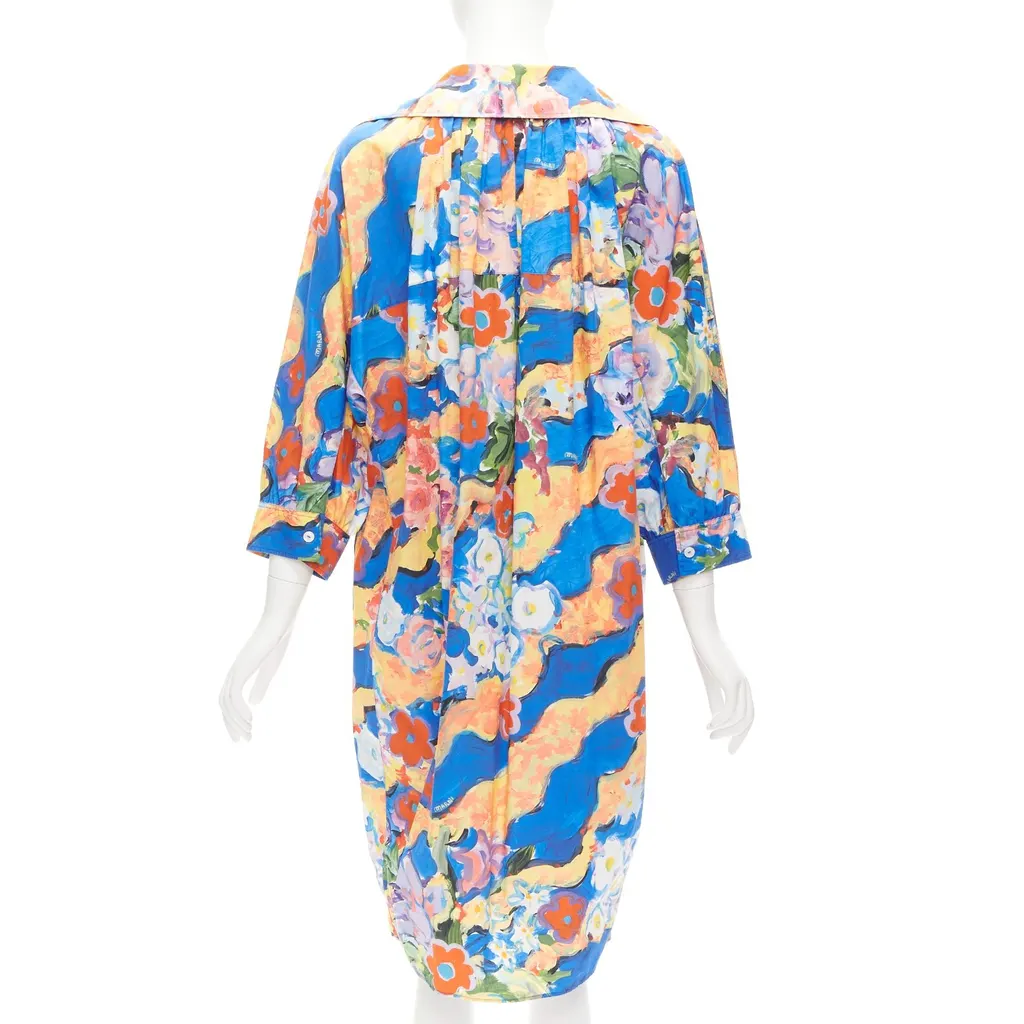 Marni Floral Batwing Dress MultiColor Cotton Never worn - Box View