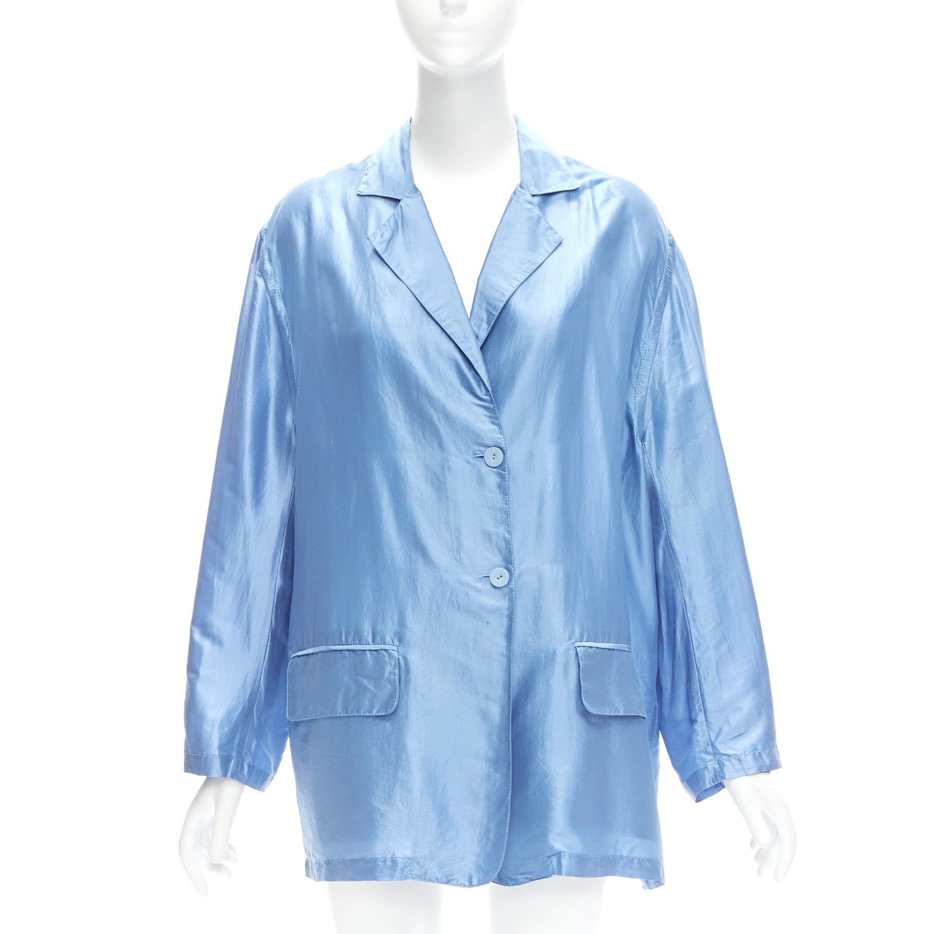Stella Mccartney Blue Silk Flowy Jacket