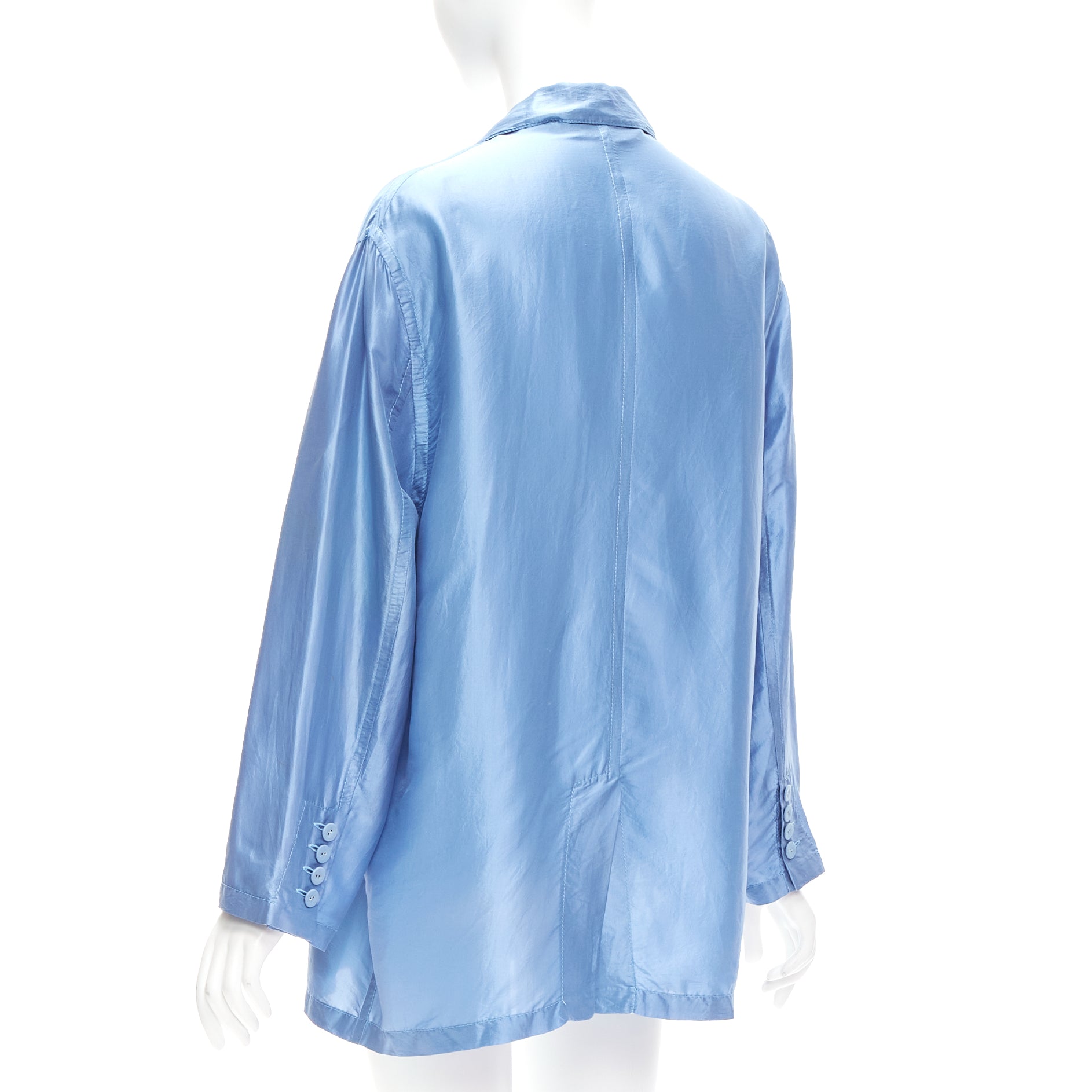 Stella Mccartney Blue Silk Flowy Jacket - 4