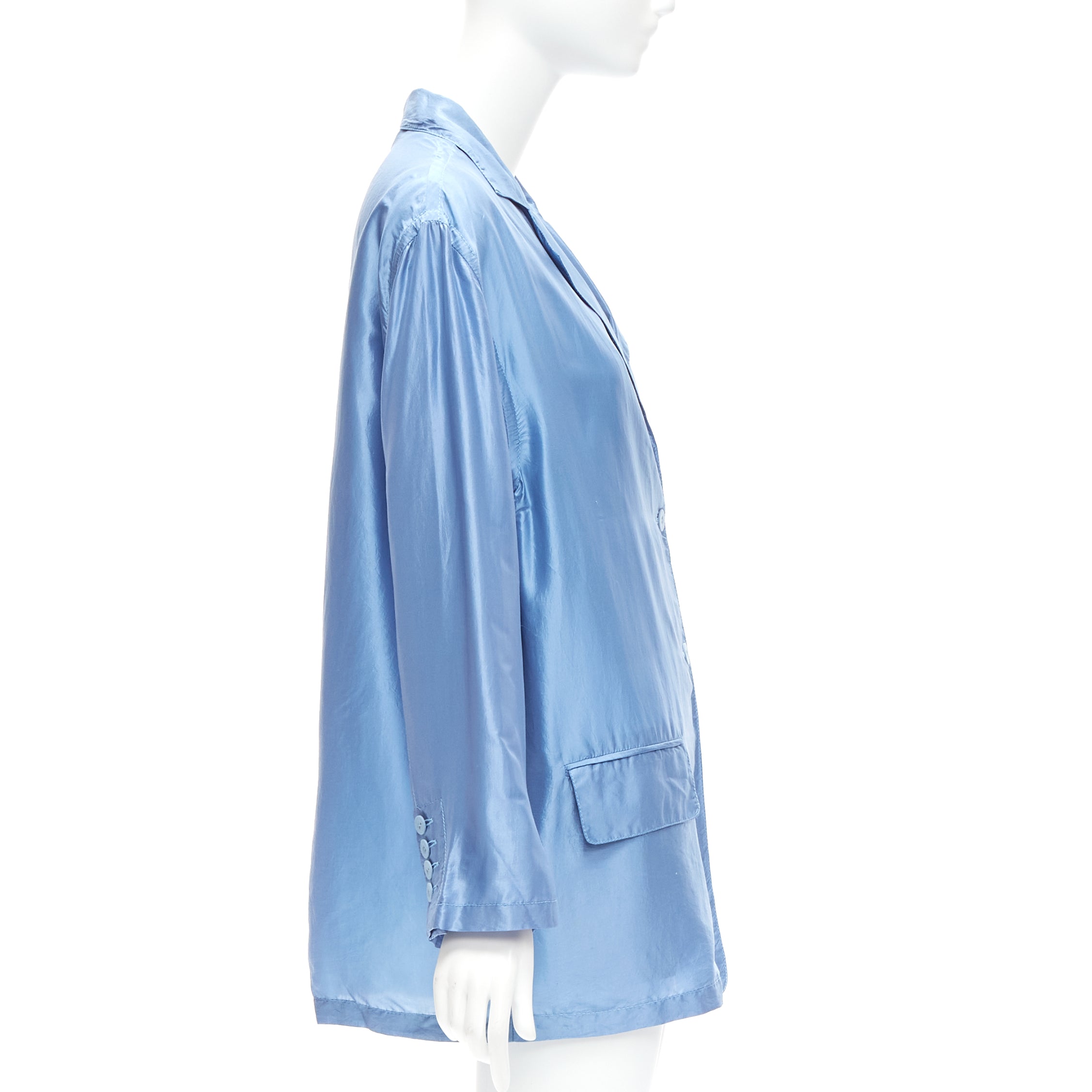 Stella Mccartney Blue Silk Flowy Jacket - Side view