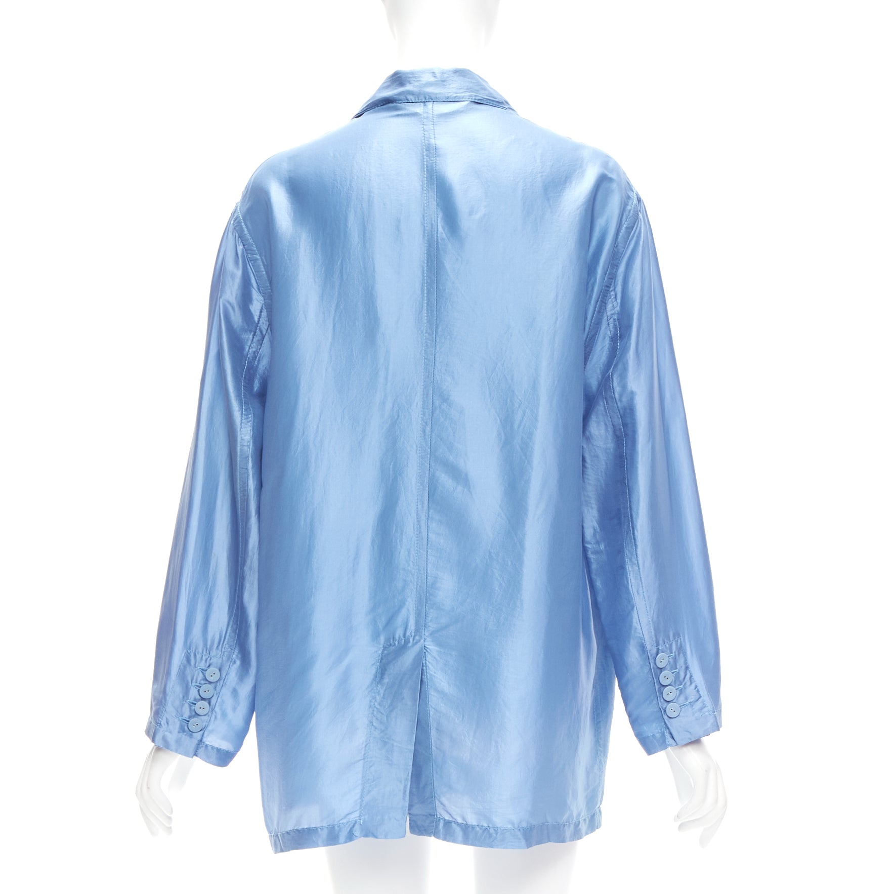 Stella Mccartney Blue Silk Flowy Jacket - Detail 1