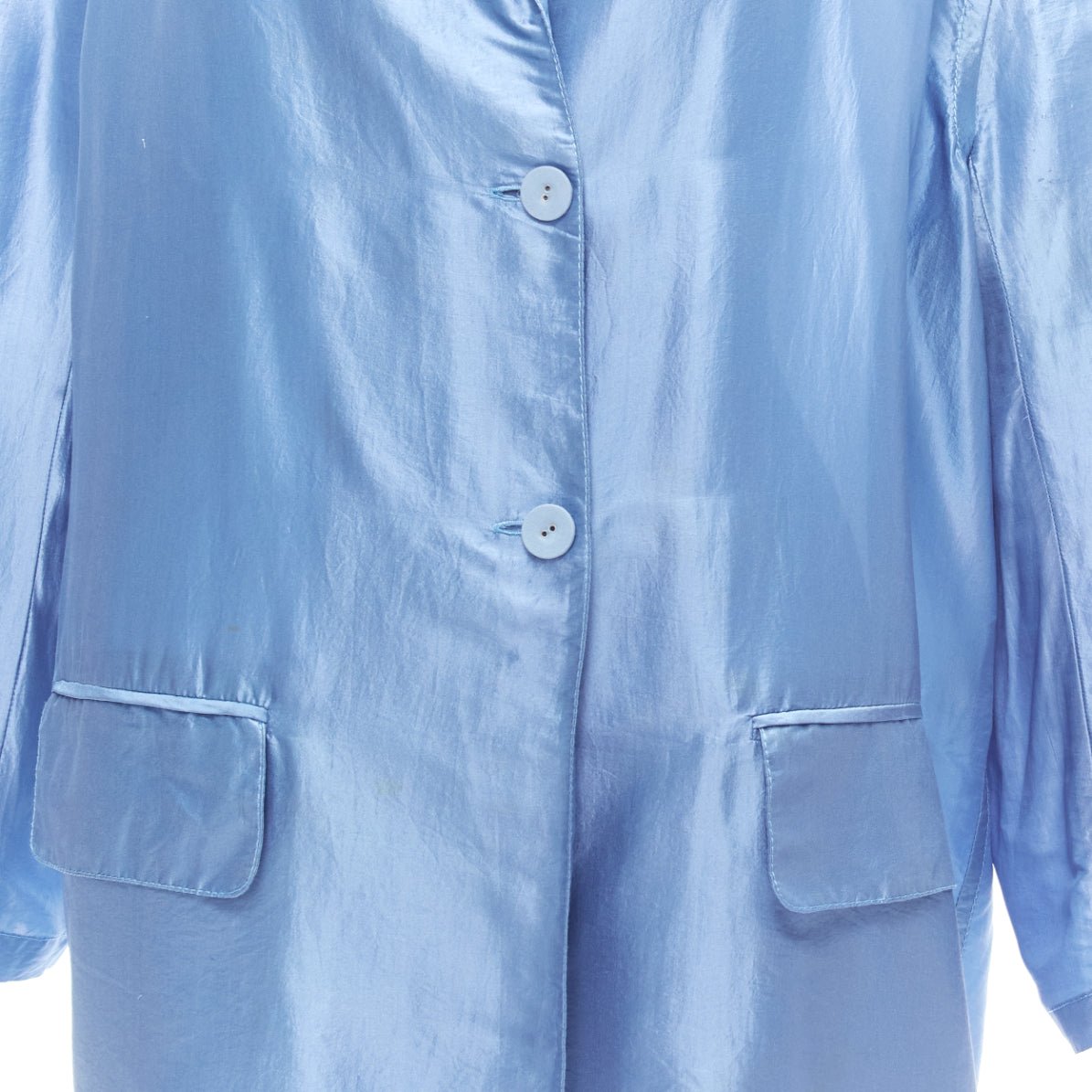 Stella Mccartney Blue Silk Flowy Jacket - Image 10