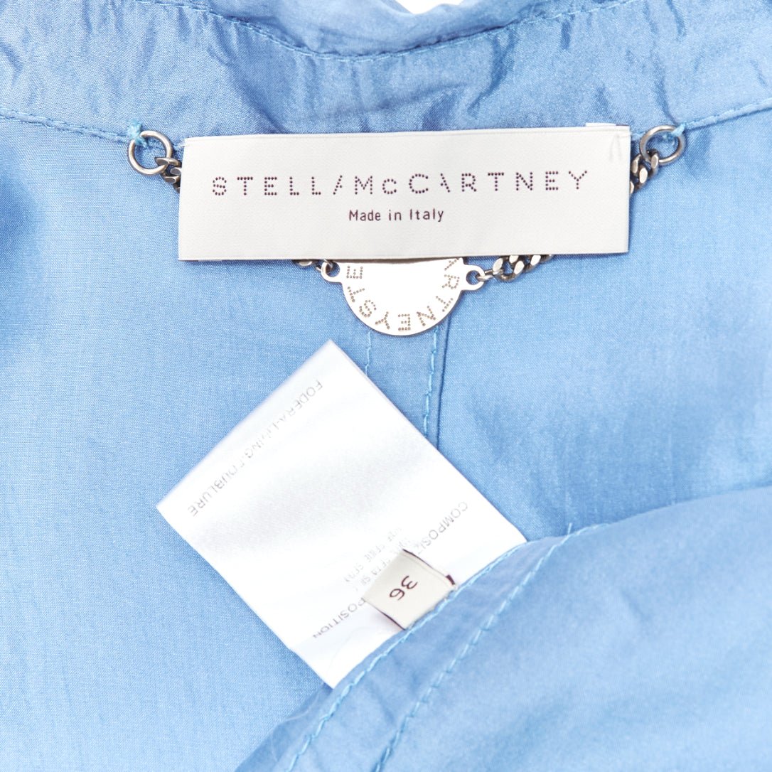 Stella Mccartney Blue Silk Flowy Jacket - Image 11