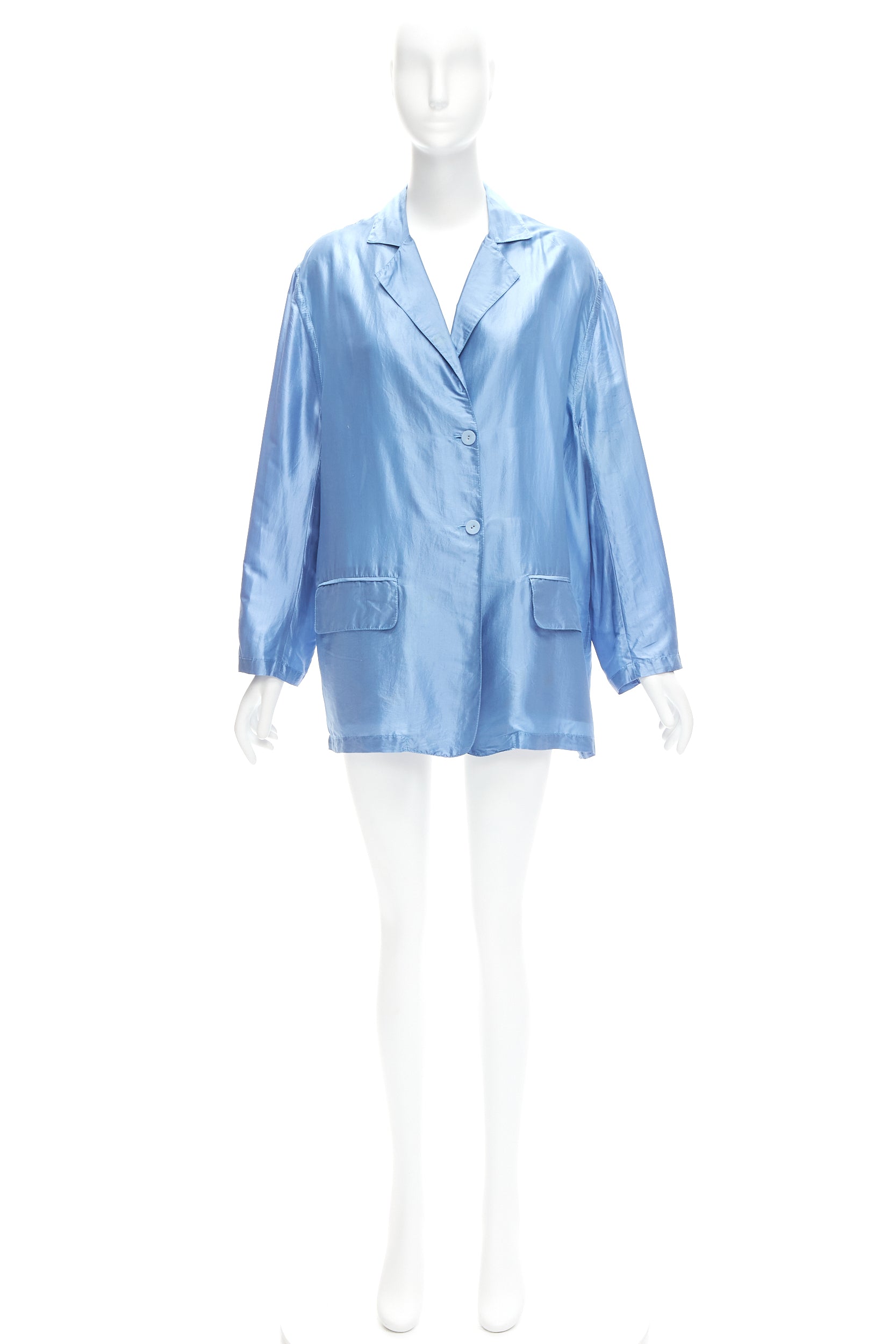 Stella Mccartney Blue Silk Flowy Jacket - Image 12