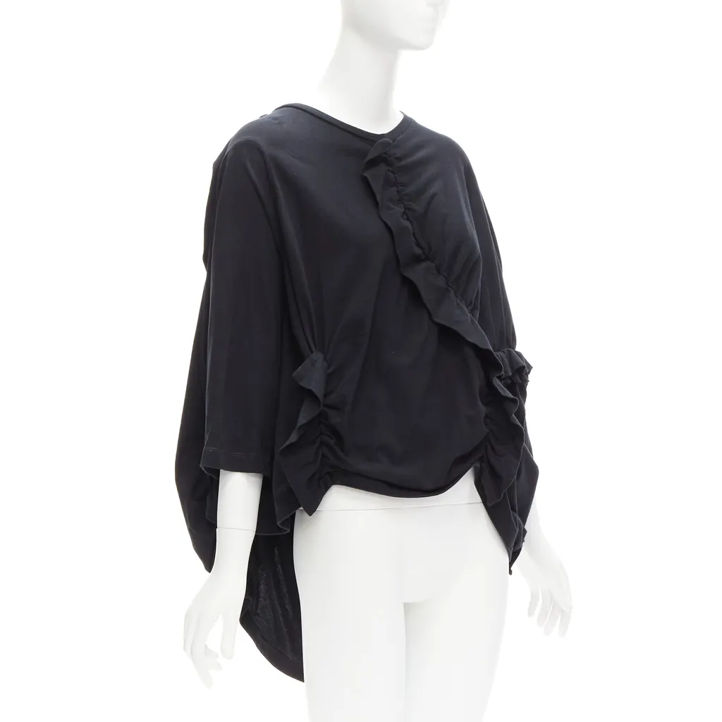 Marni Ruffle Sleeve Top Black Cotton Never worn - Inside View