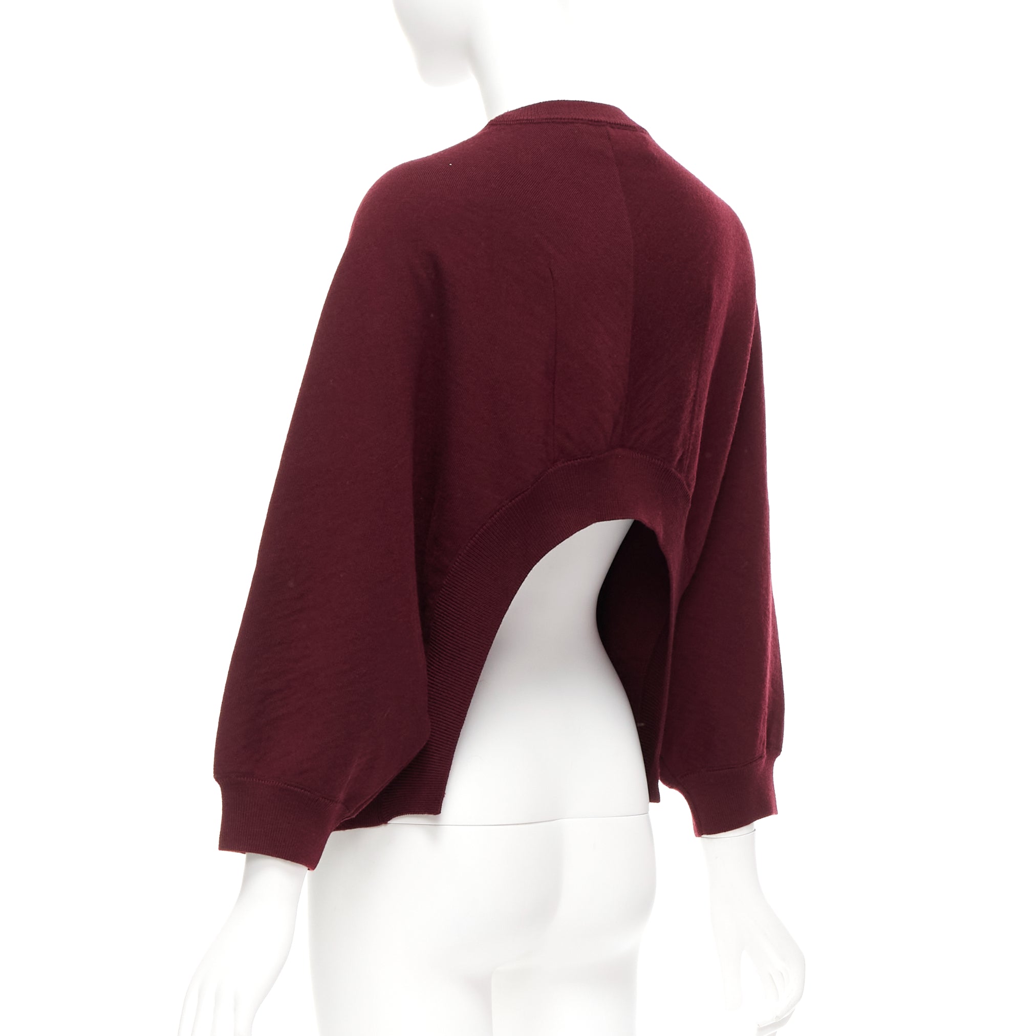 Marni Burgundy Crop Sweater - Side view