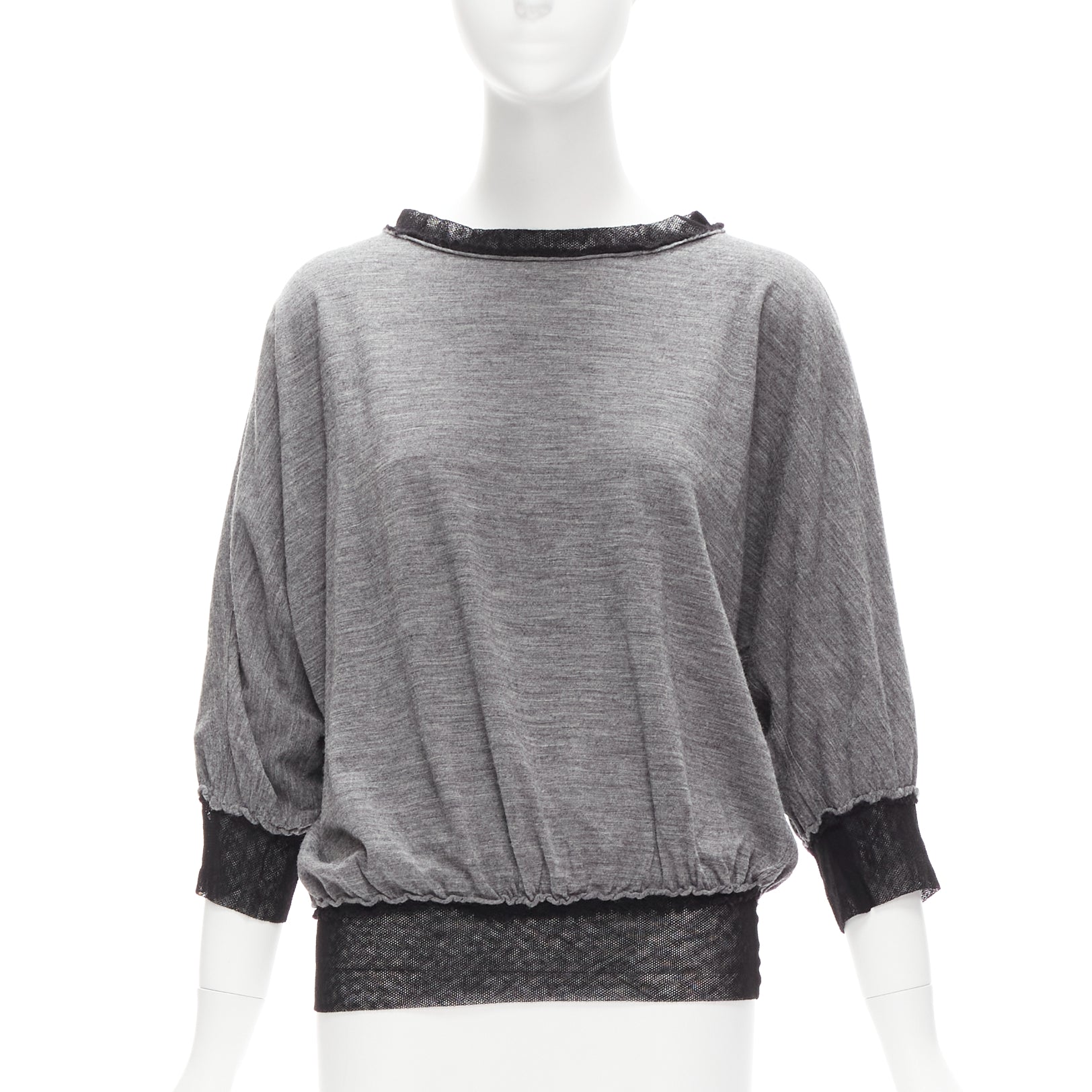 Lanvin Mesh Trim Batwing Sweater