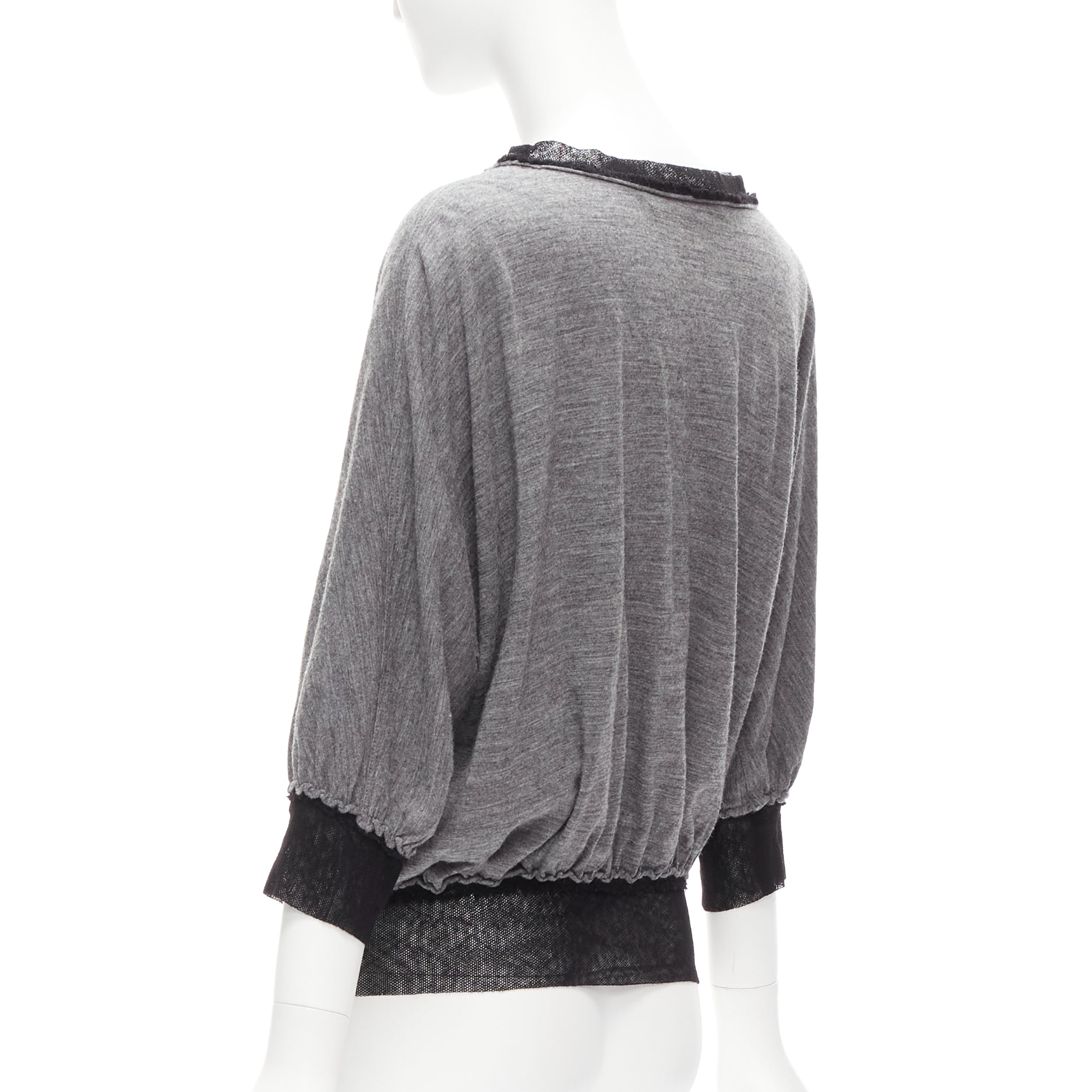 Lanvin Mesh Trim Batwing Sweater - Detail 1