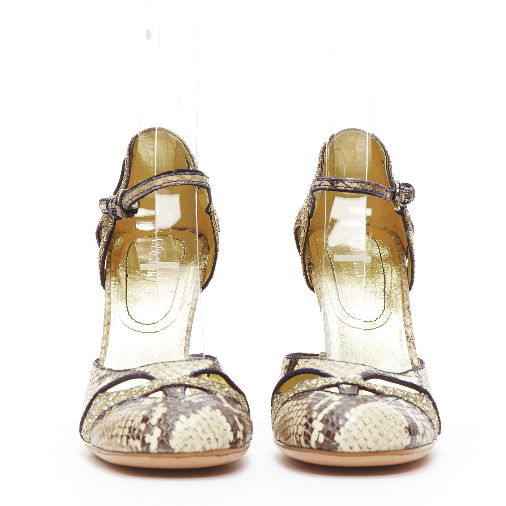 Miu Miu Snake Glitter Maryjanes - Image 6