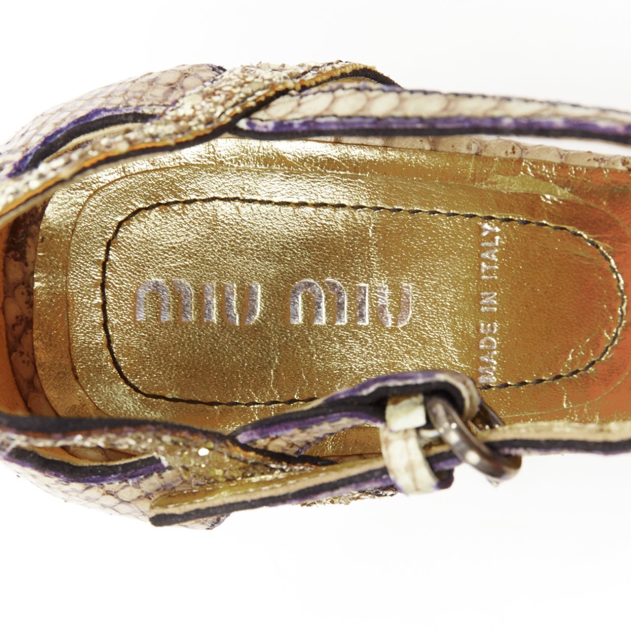 Miu Miu Snake Glitter Maryjanes - Image 11