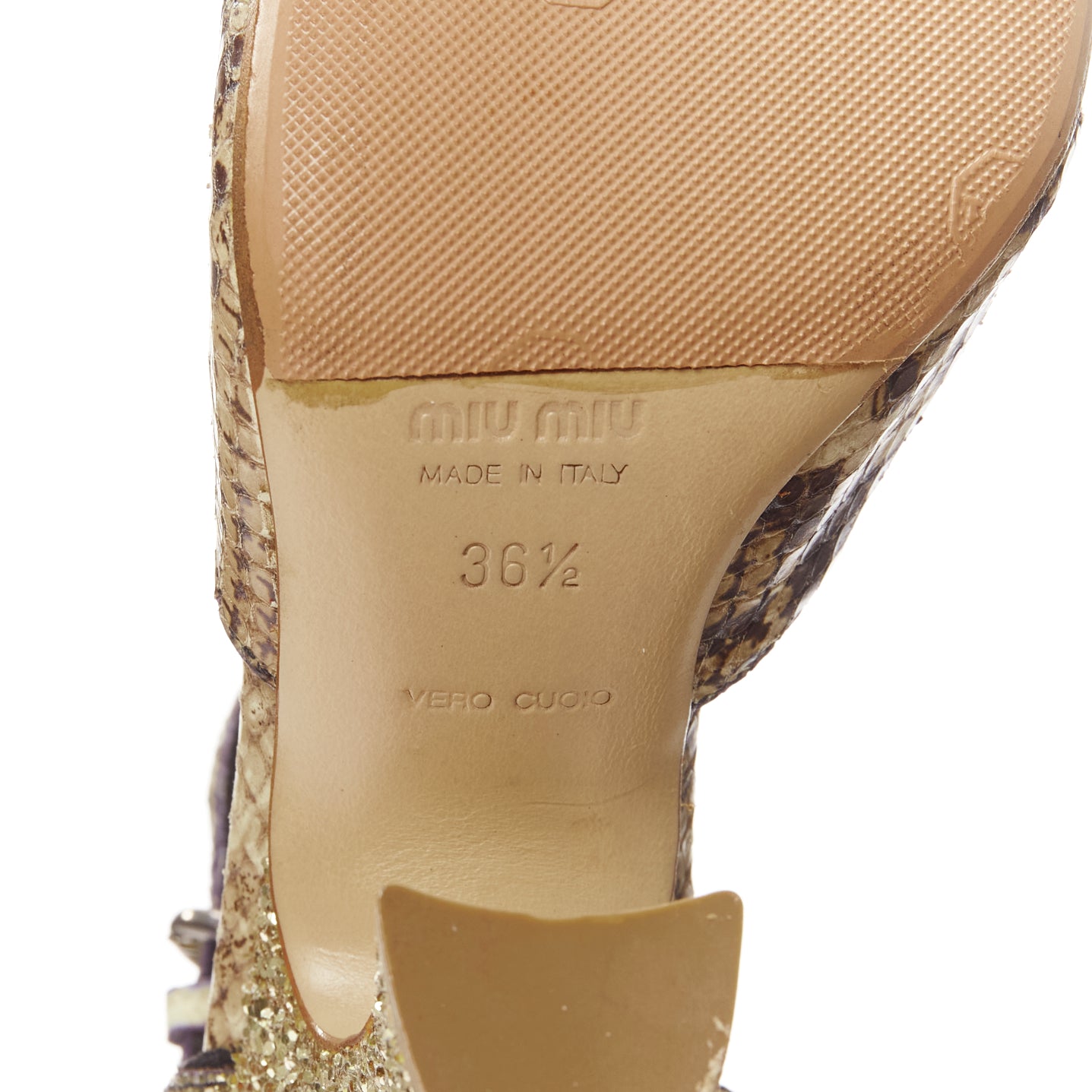 Miu Miu Snake Glitter Maryjanes - Image 12
