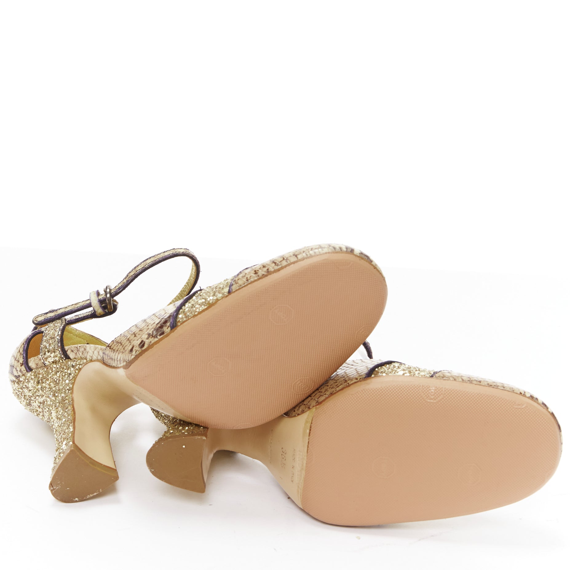 Miu Miu Snake Glitter Maryjanes - Image 13