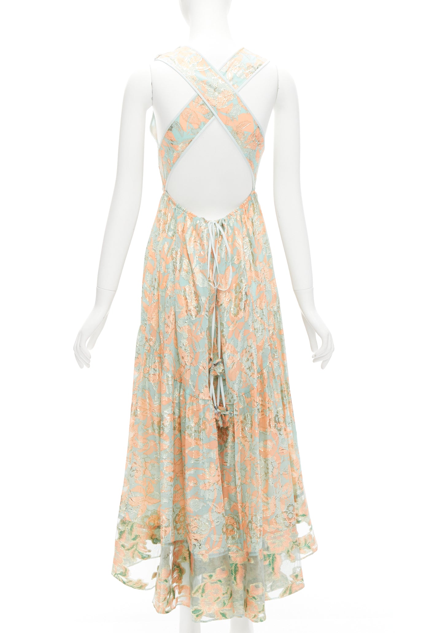 Tory Burch Metallic Lace Dress - Back view