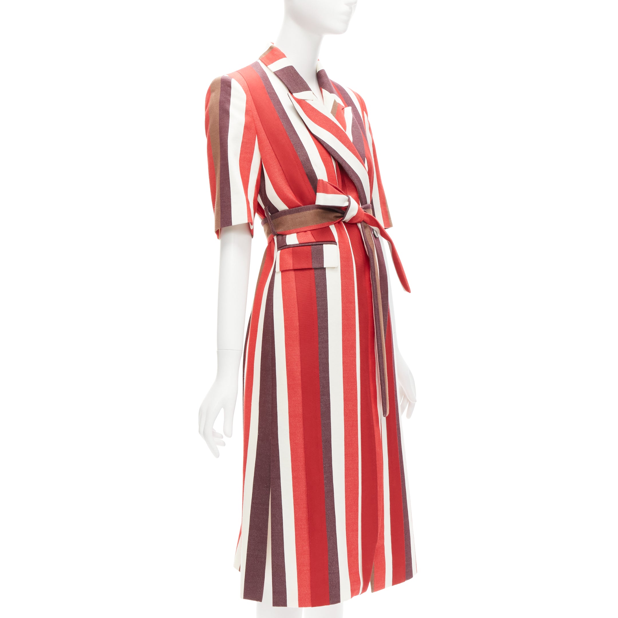 Frenken Red Graphic Stripes Coat - Image 6