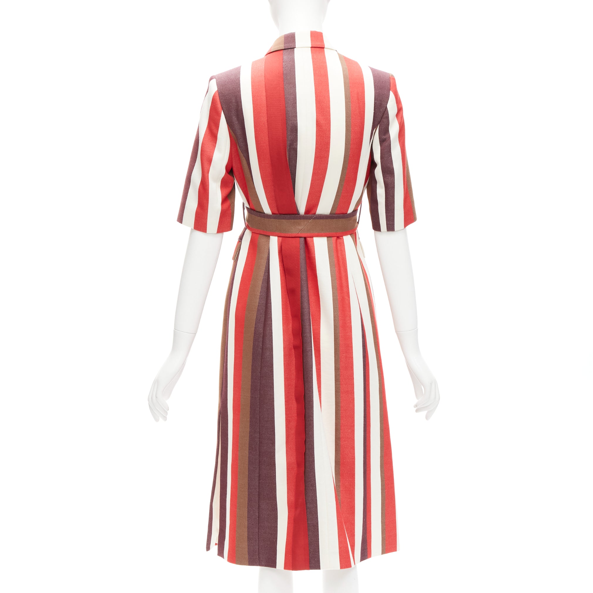 Frenken Red Graphic Stripes Coat - Side view