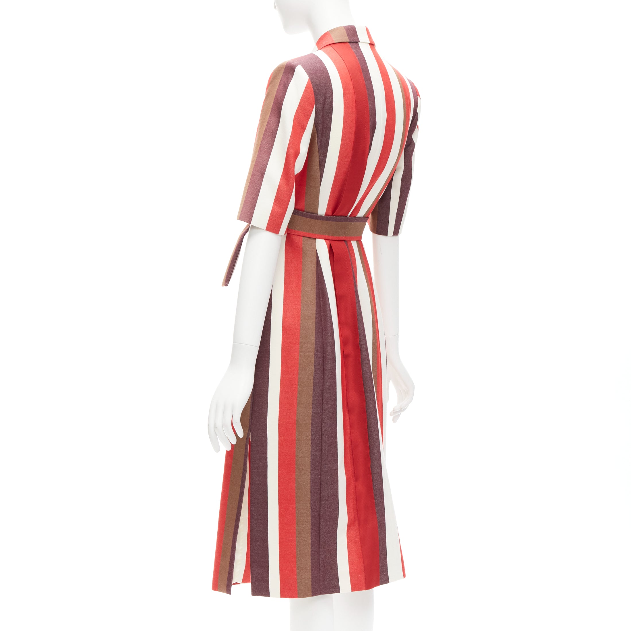 Frenken Red Graphic Stripes Coat - Detail 1