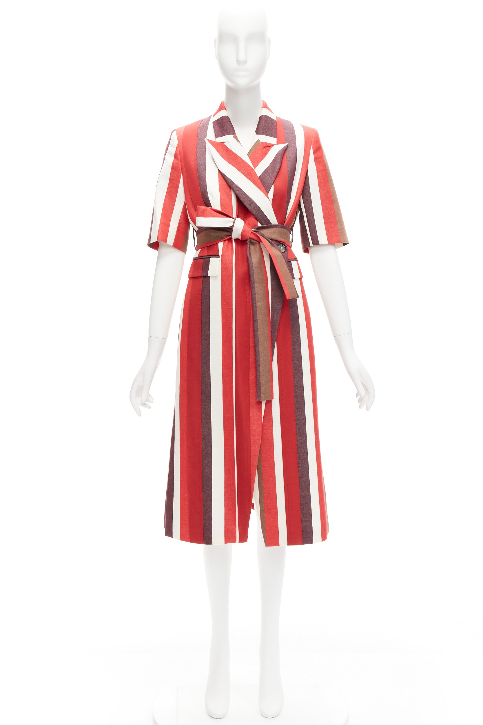 Frenken Red Graphic Stripes Coat - Image 11