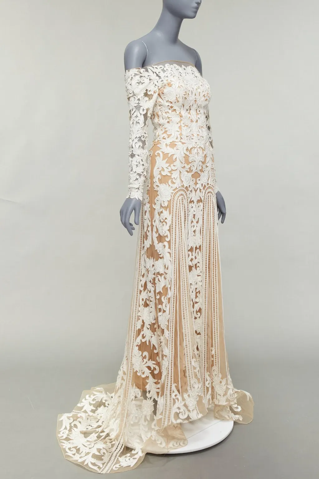 Zuhair murad Pearl Wedding Gown White Silk Very good - Inside View