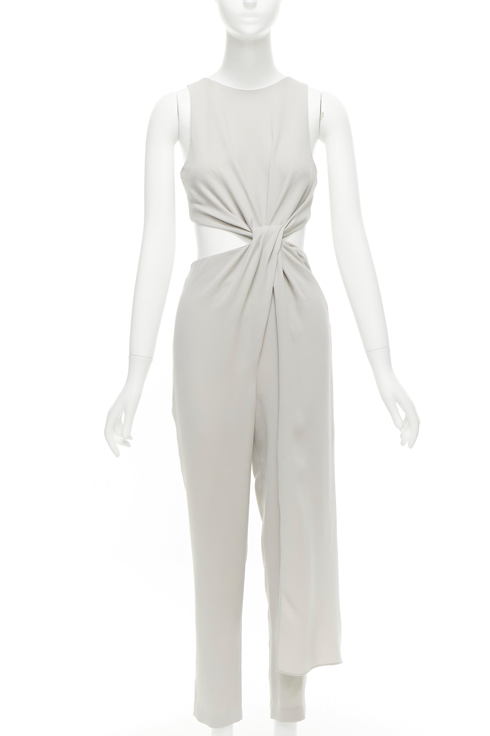Halston Heritage Grey Drape Jumpsuit