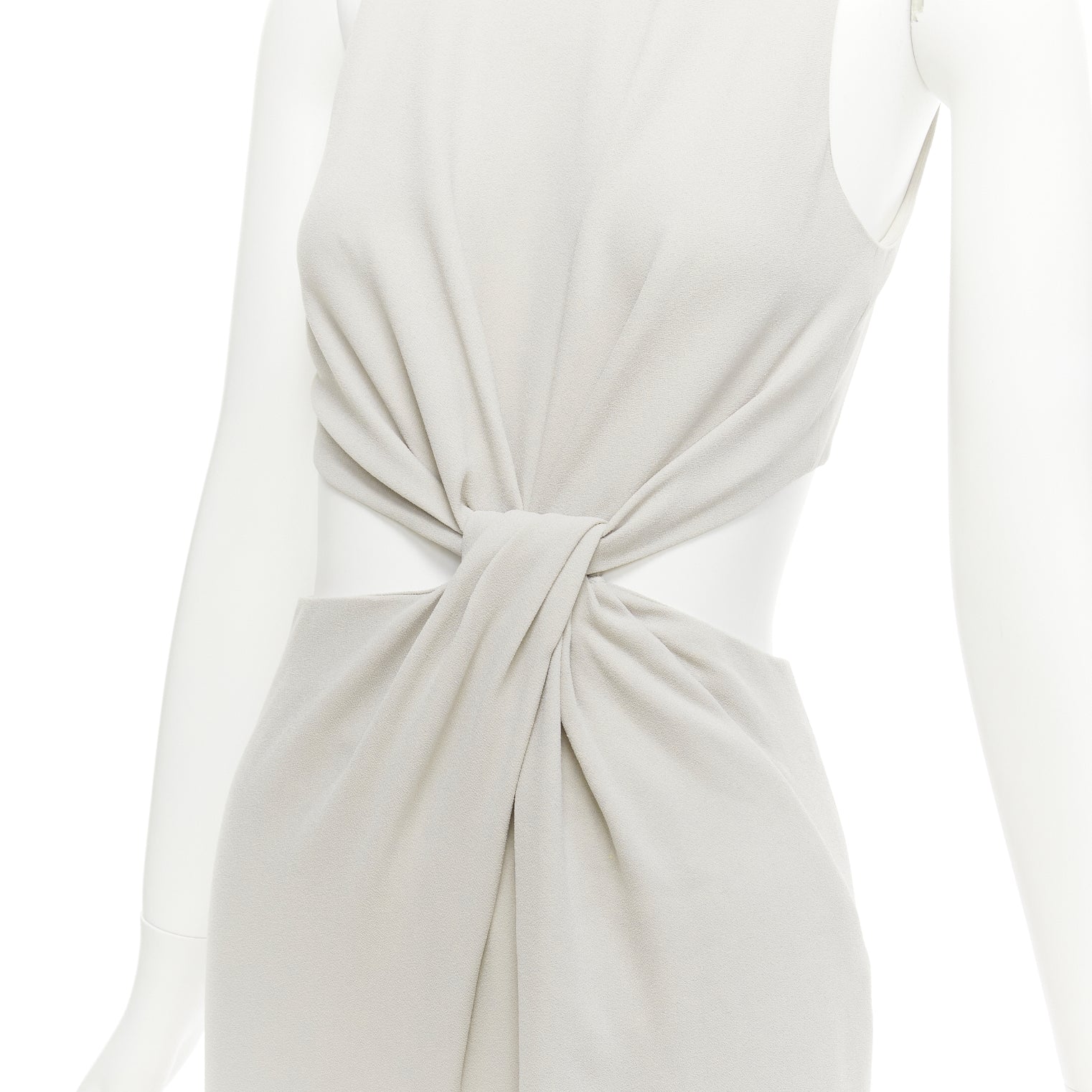 Halston Heritage Grey Drape Jumpsuit - Back view